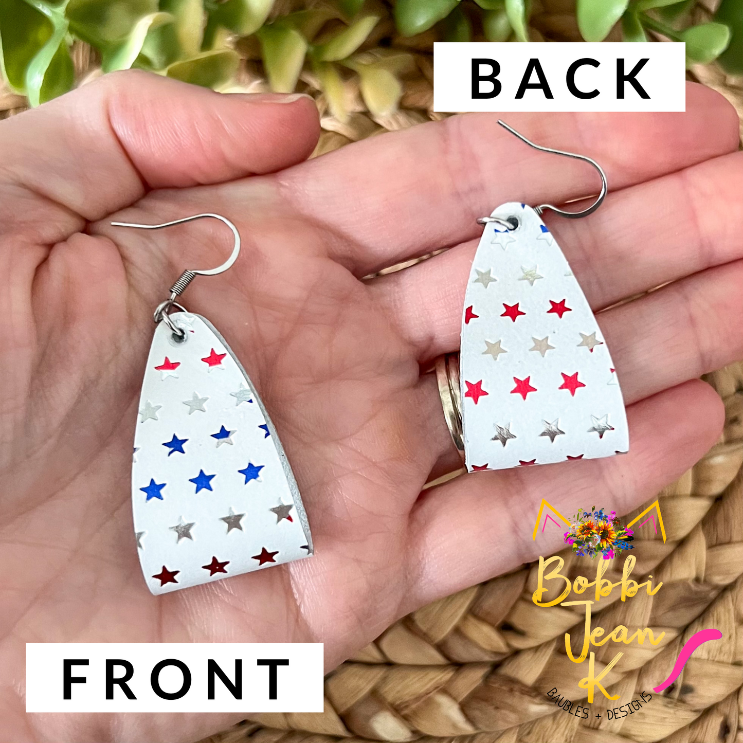 Metallic Stars Leather Earrings: Choose From 2 Styles - LAST CHANCE