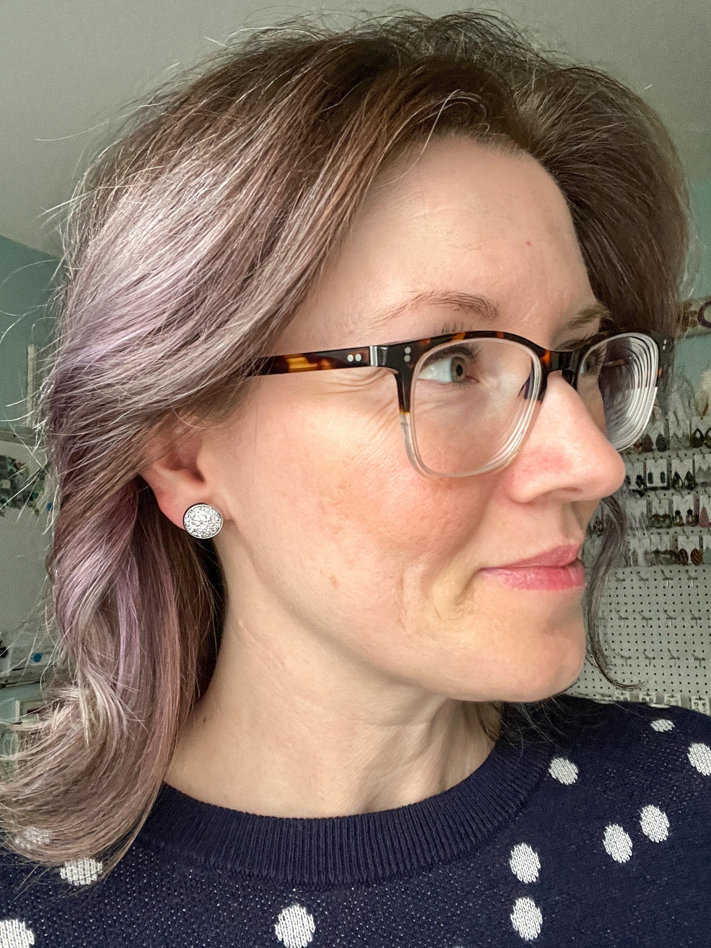 SALE: Charcoal Gray Faux Druzy Studs 12mm: Choose Silver or Gold Settings