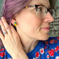 Hand Painted Pineapple Wood Earrings: Choose From Dangle or Stud