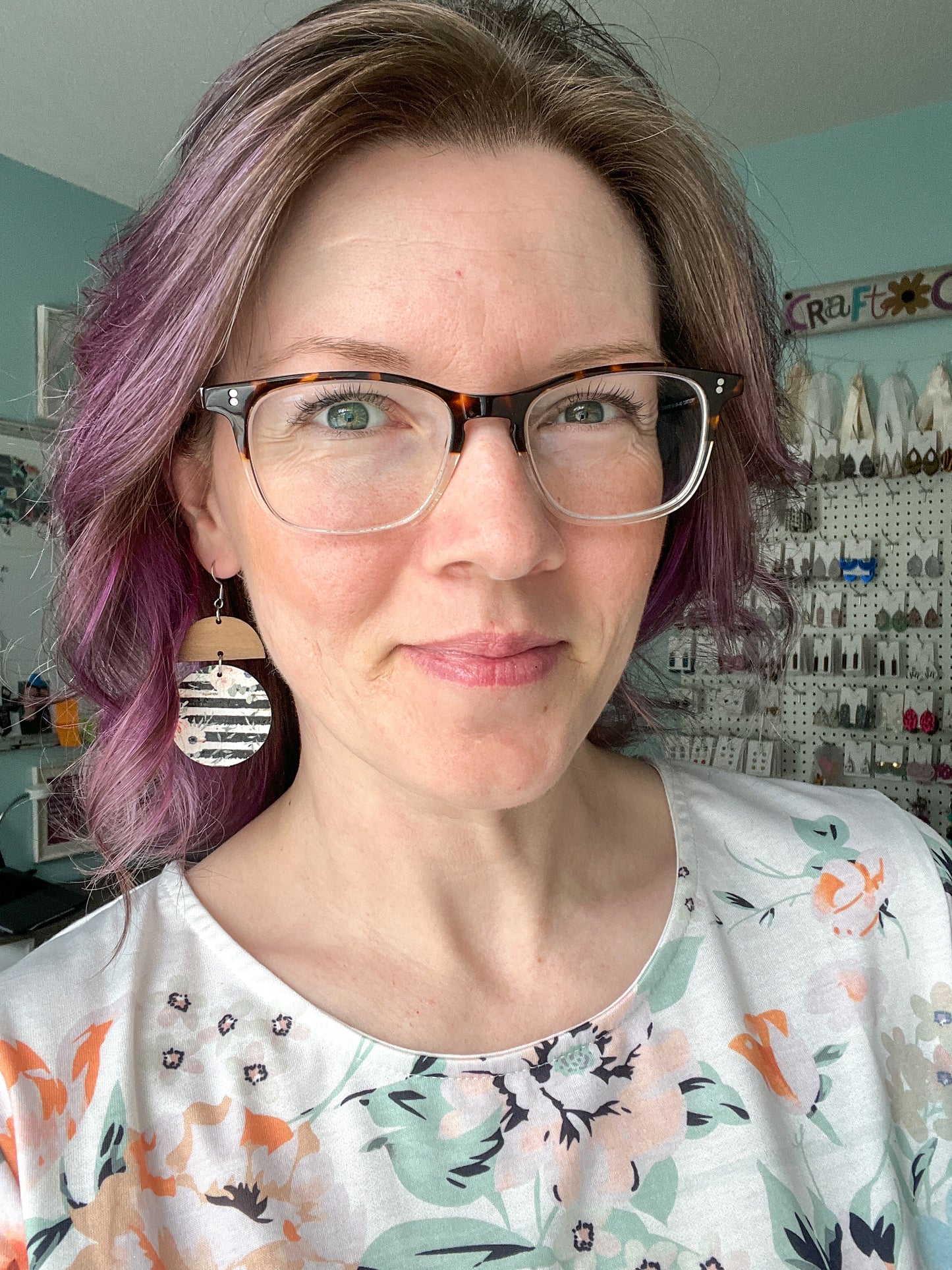 SALE: Black & White Striped Floral Cork on Leather Earrings: Choose From 2 Styles - LAST CHANCE