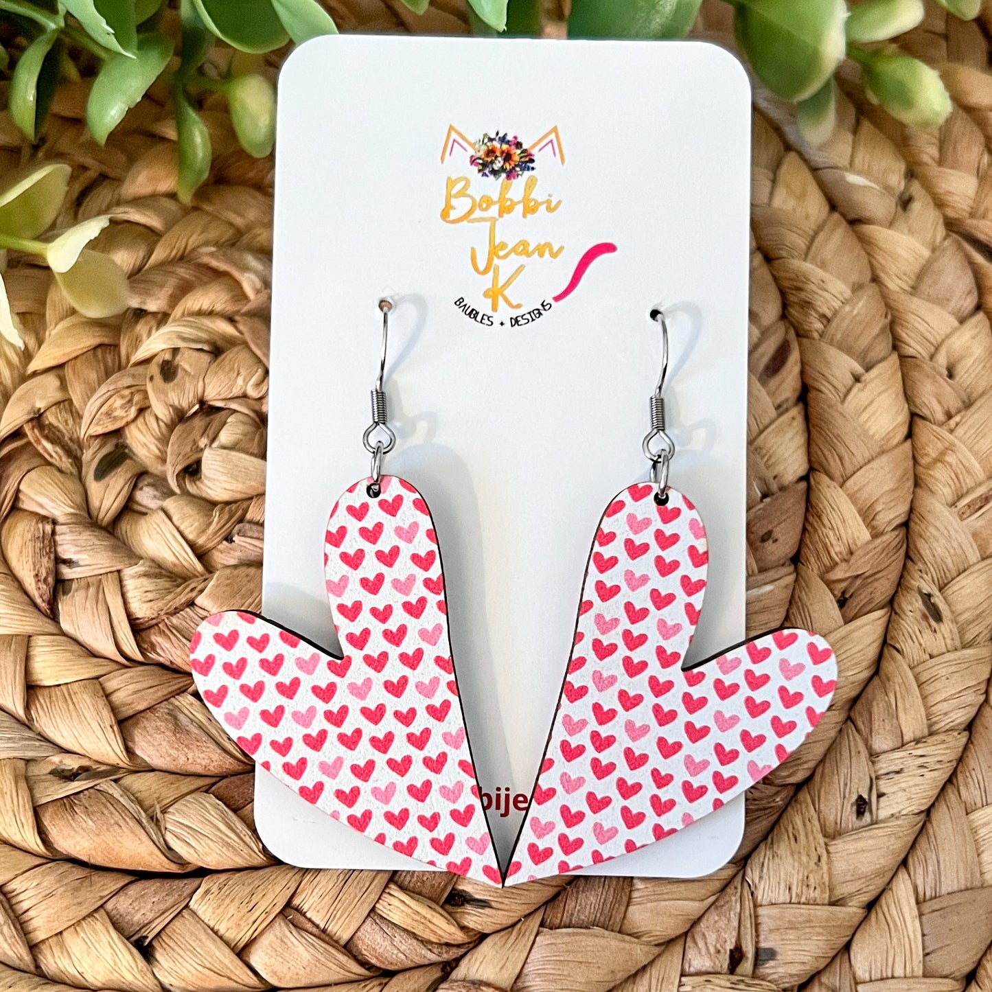 Mini Heart Wood Heart Earrings: Choose From 3 Styles