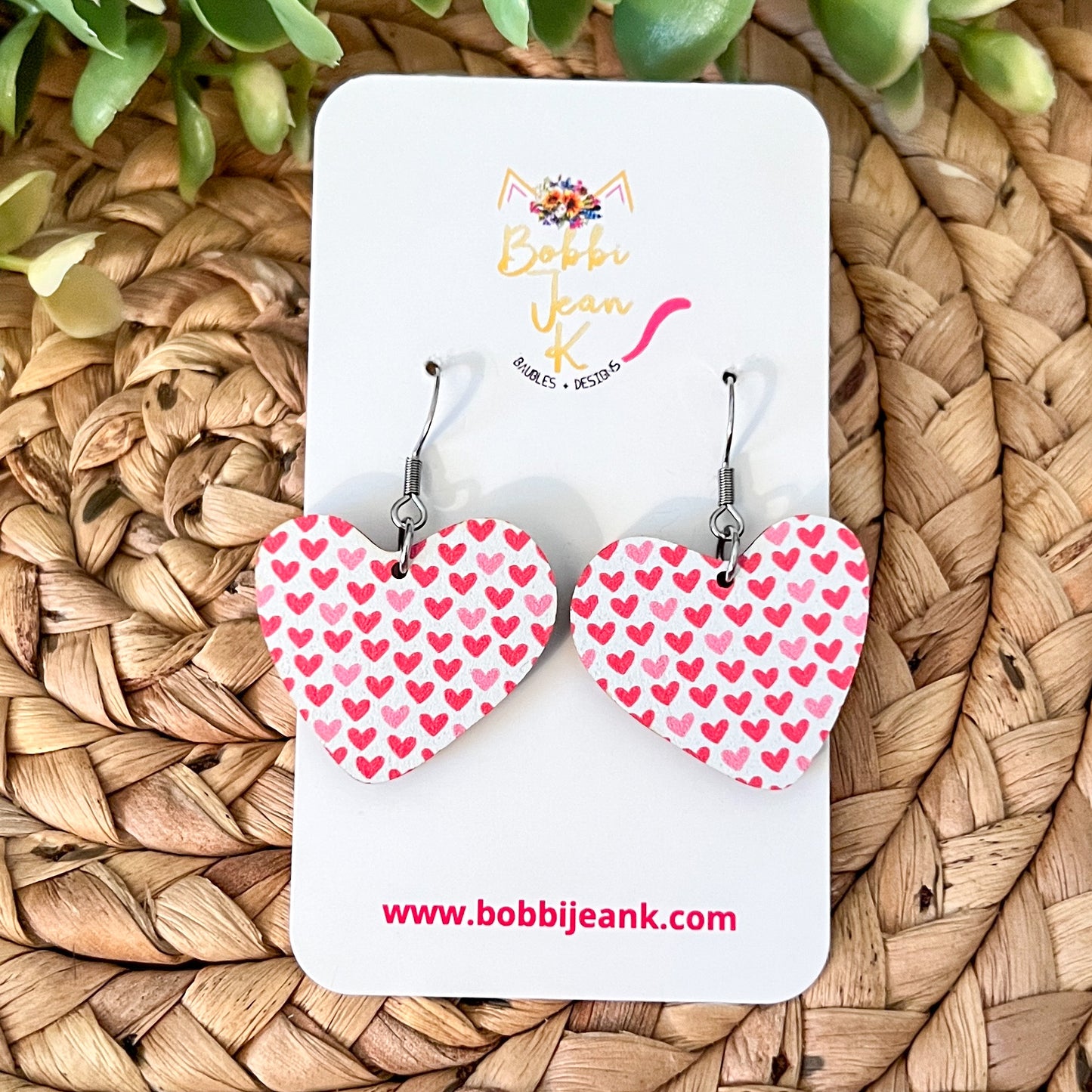 Mini Heart Wood Heart Earrings: Choose From 3 Styles