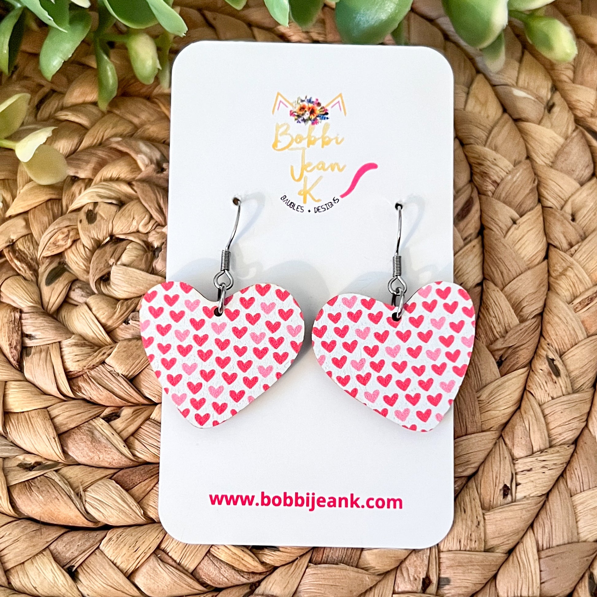 Mini Heart Wood Heart Earrings: Choose From 3 Styles