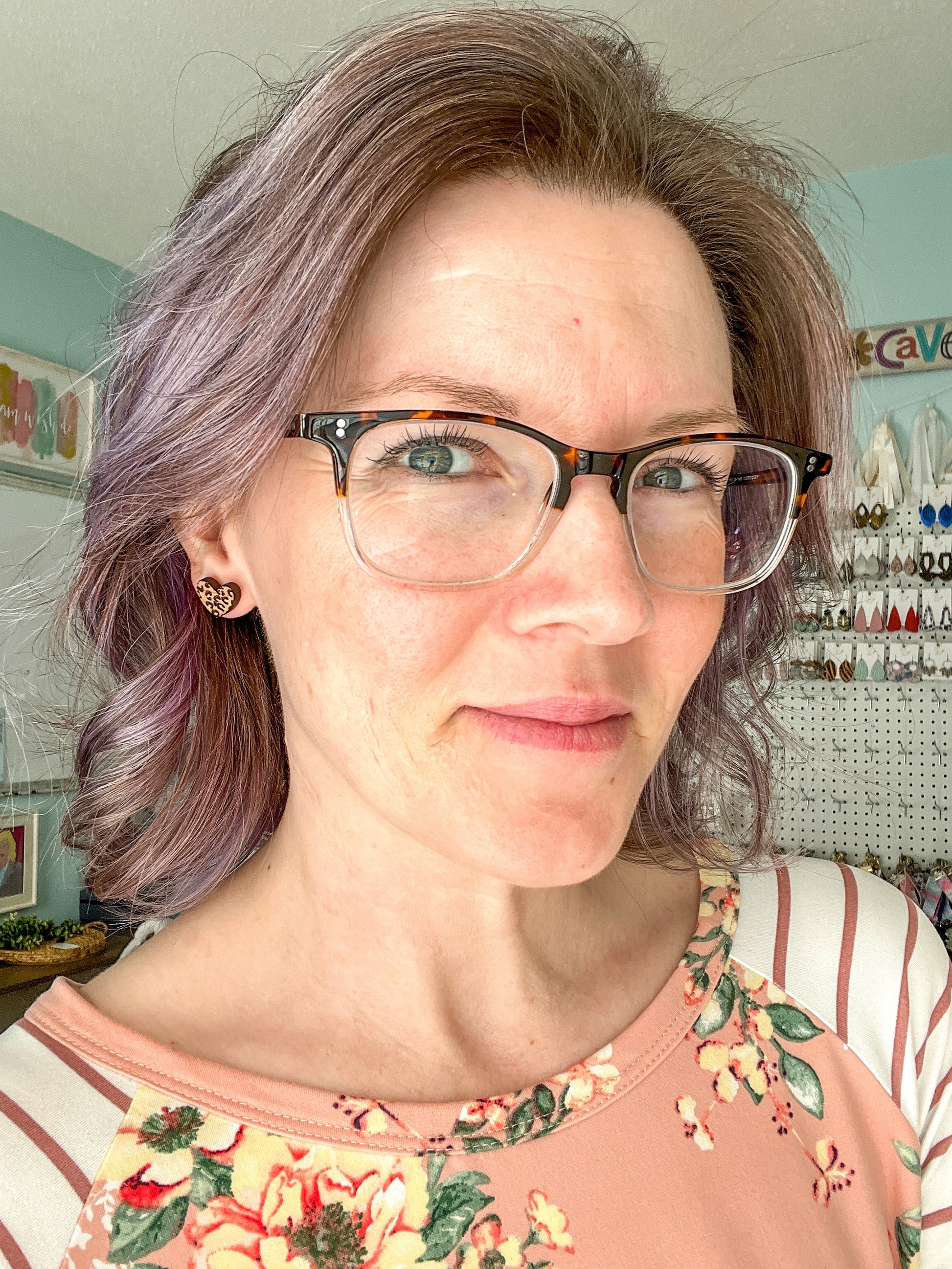 Leopard Engraved Wood Heart Stud Earrings: Choose From 2 Wood Types