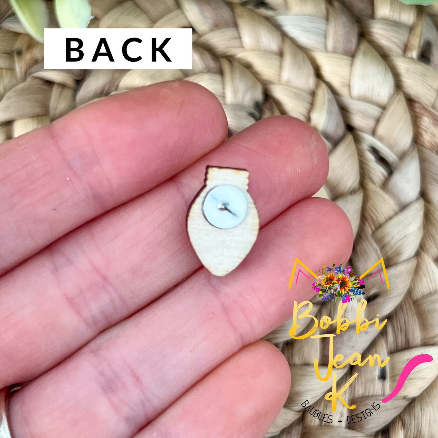Hand Painted Light Bulb STUD Wood Earrings - Choose from 8 Colors