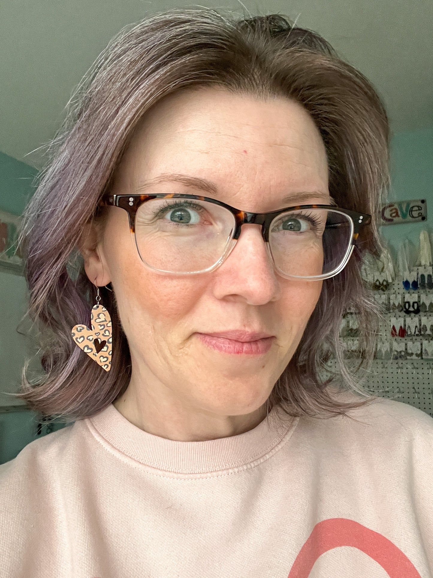 Leopard Heart Print Wood Heart Earrings: Choose From 3 Styles