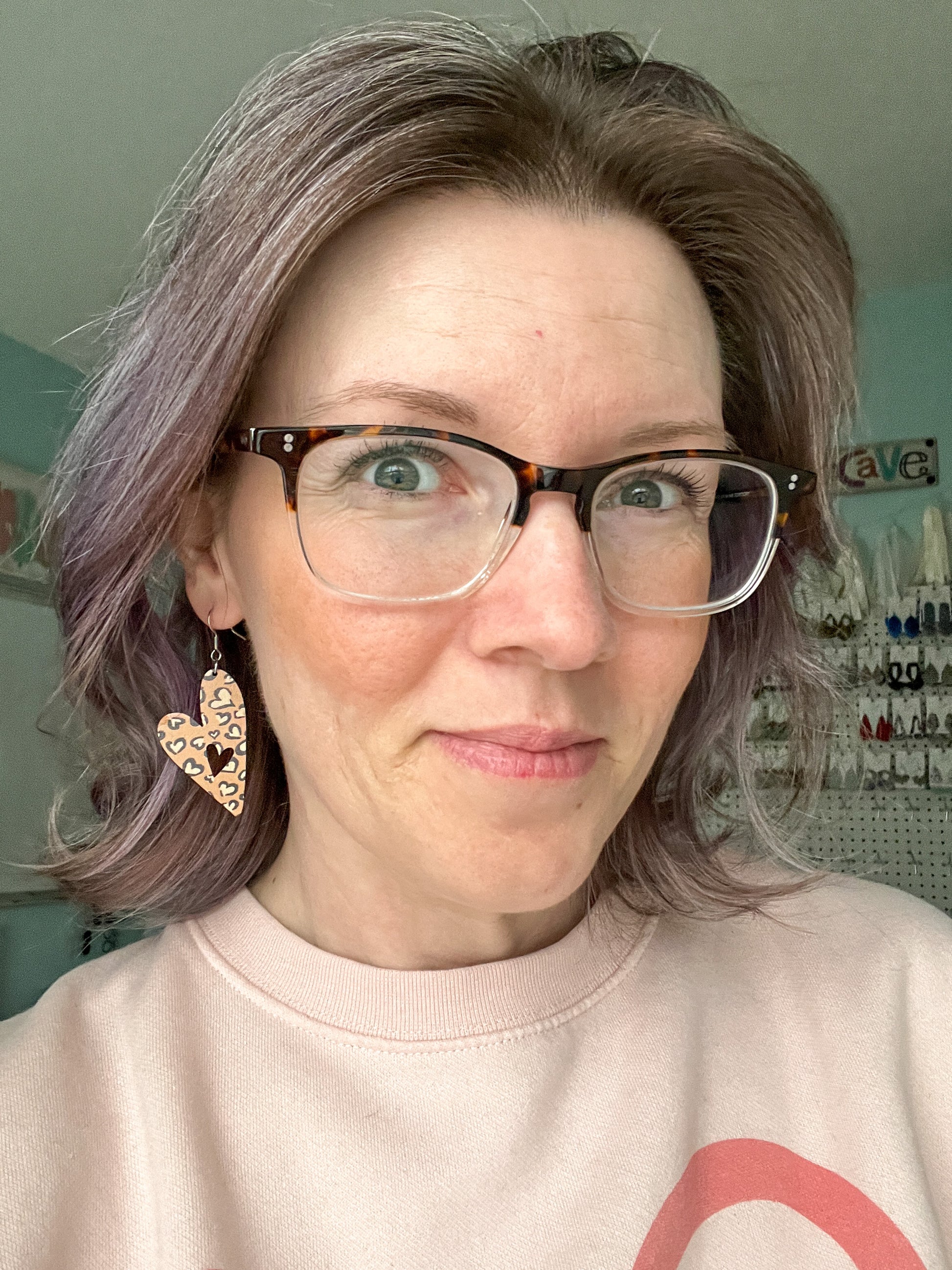 Leopard Heart Print Wood Heart Earrings: Choose From 3 Styles