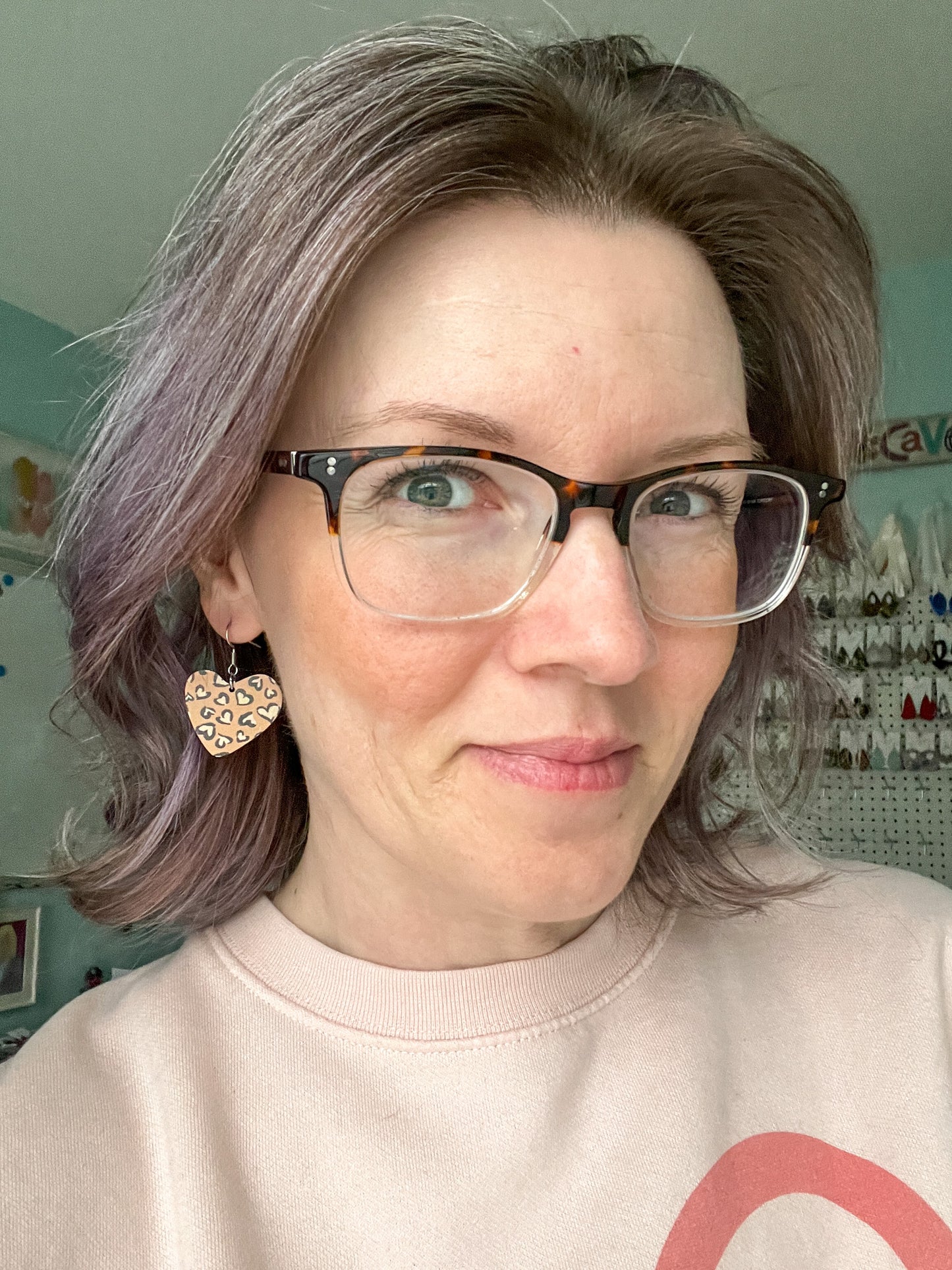 Leopard Heart Print Wood Heart Earrings: Choose From 3 Styles