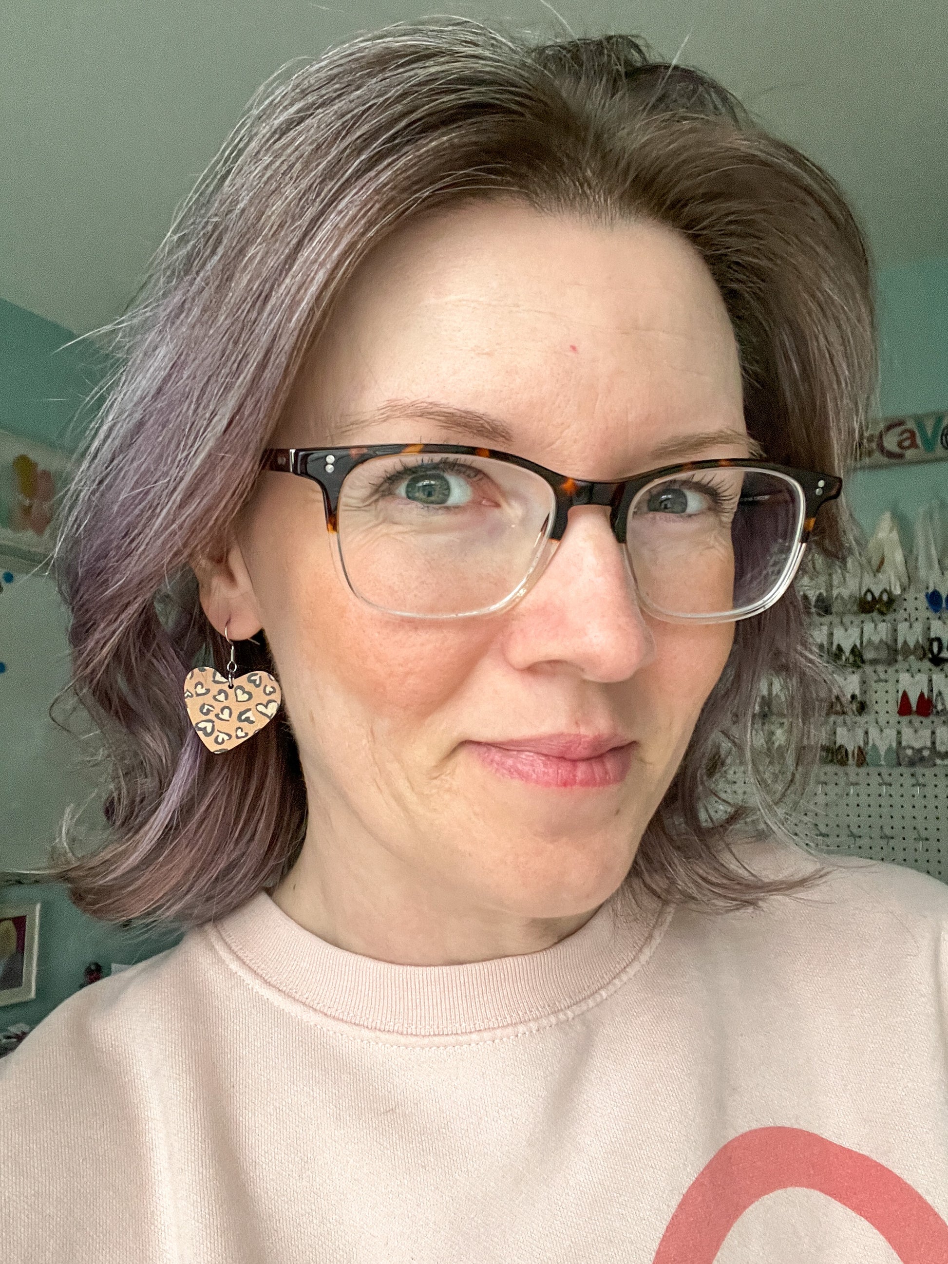 Leopard Heart Print Wood Heart Earrings: Choose From 3 Styles