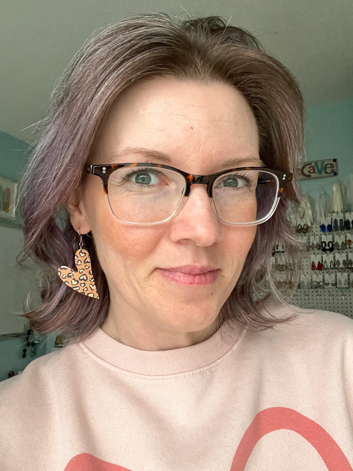 Leopard Heart Print Wood Heart Earrings: Choose From 3 Styles