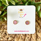 Pink Faux Druzy Studs 8mm: Choose Silver or Gold Settings