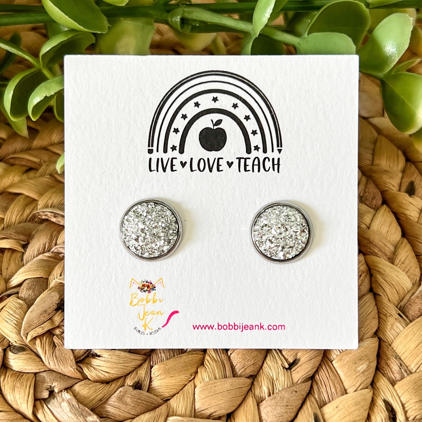 Live Love Teach Earring & Stud Card