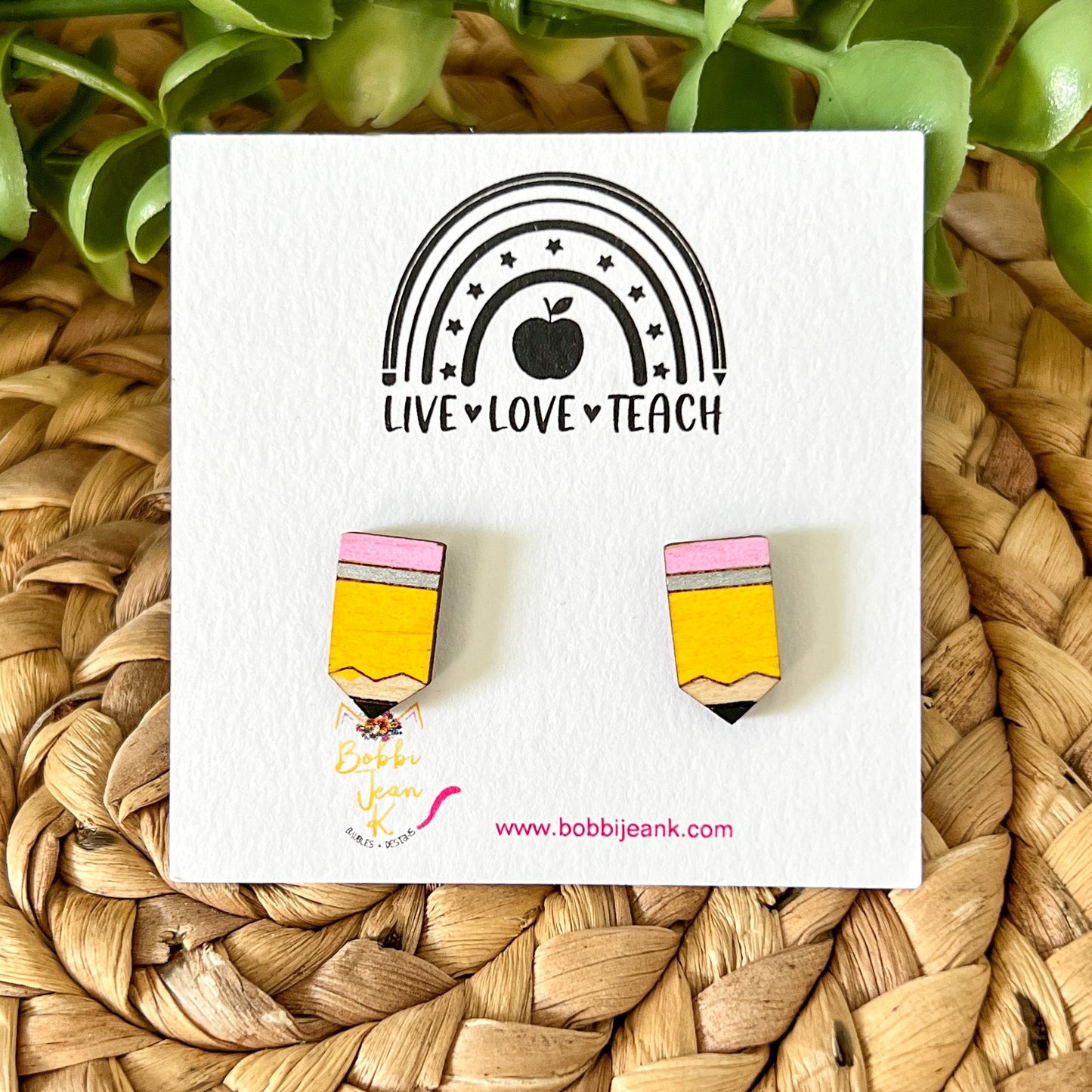 Live Love Teach Earring & Stud Card
