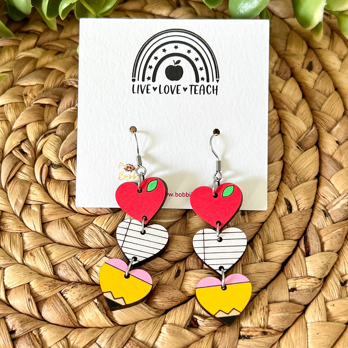 Live Love Teach Earring & Stud Card