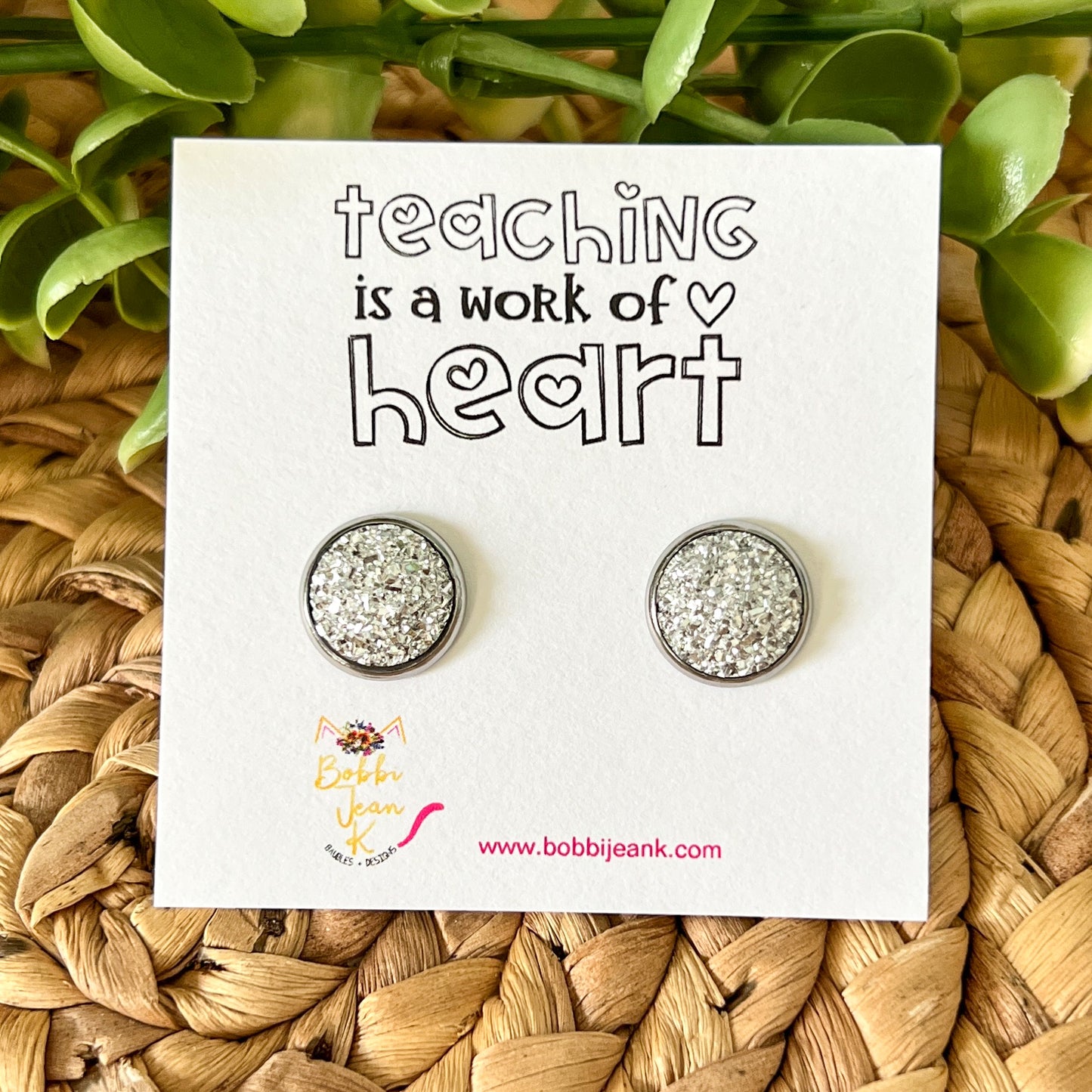 Teaching is a Work of Heart Earring & Stud Card