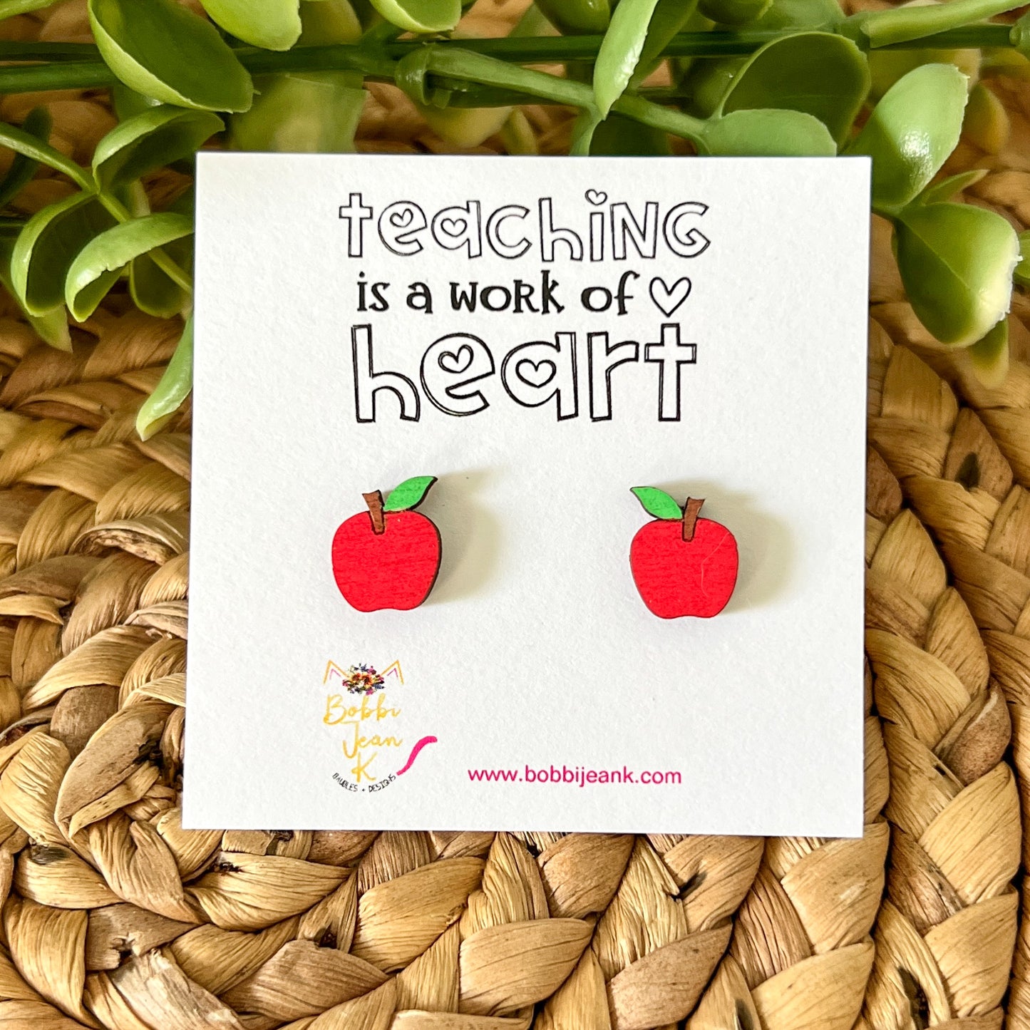 Teaching is a Work of Heart Earring & Stud Card