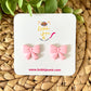 Light Pink Bow Clay Studs