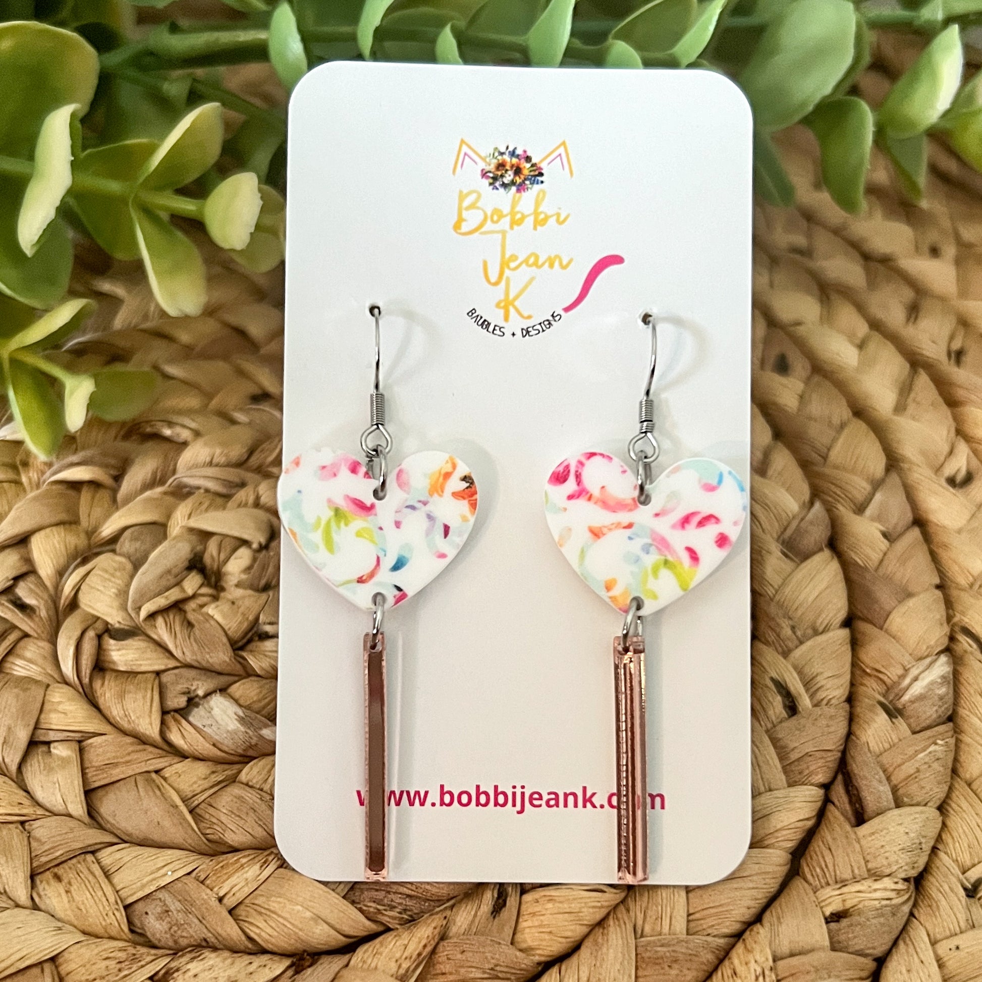 Heart "Lollipop" Acrylic Earrings: Choose From 2 Styles