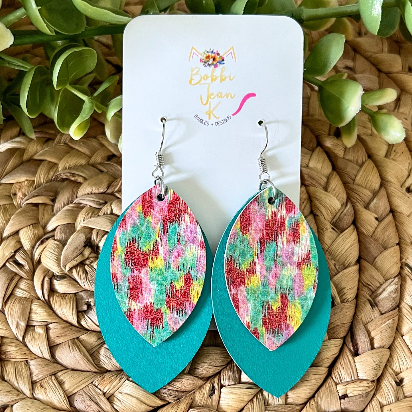 Paint Splash Leather Earrings: Choose From 3 Styles - LAST CHANCE