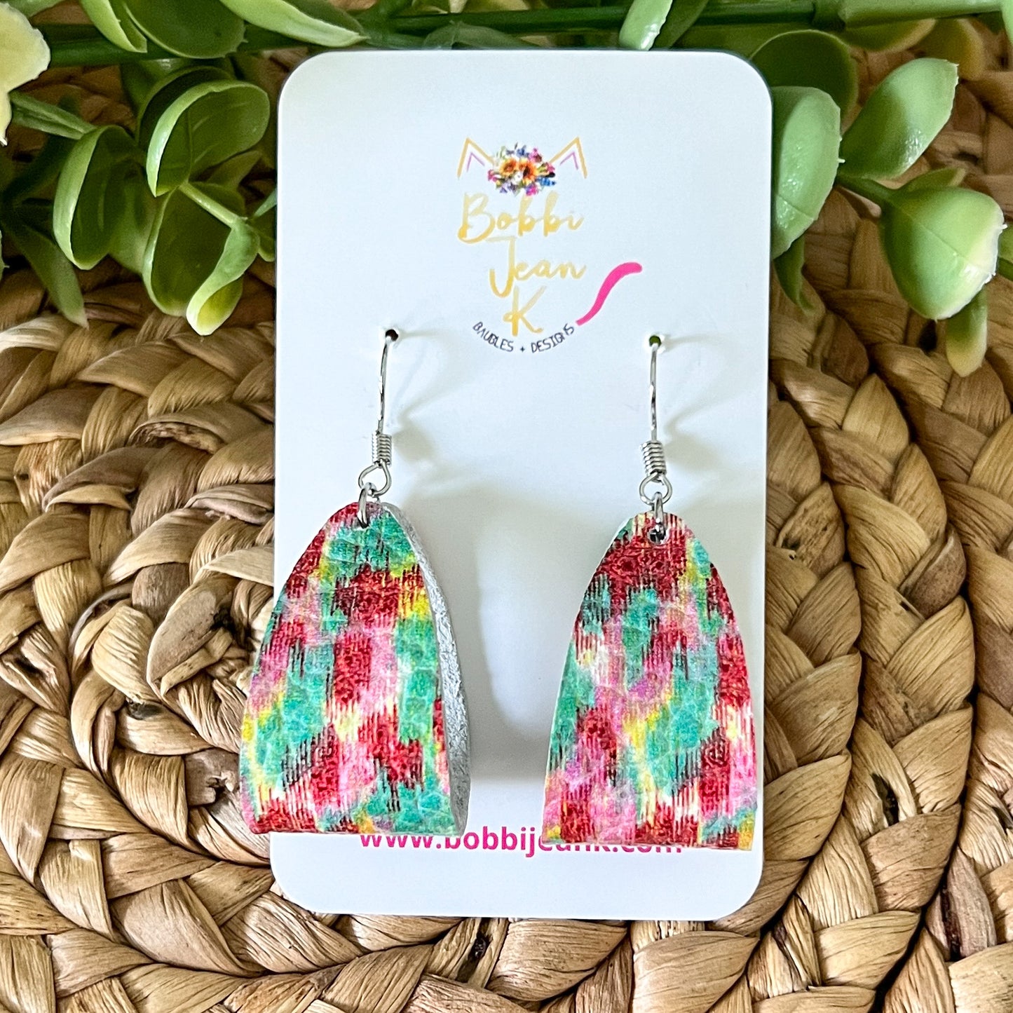 Paint Splash Leather Earrings: Choose From 3 Styles - LAST CHANCE