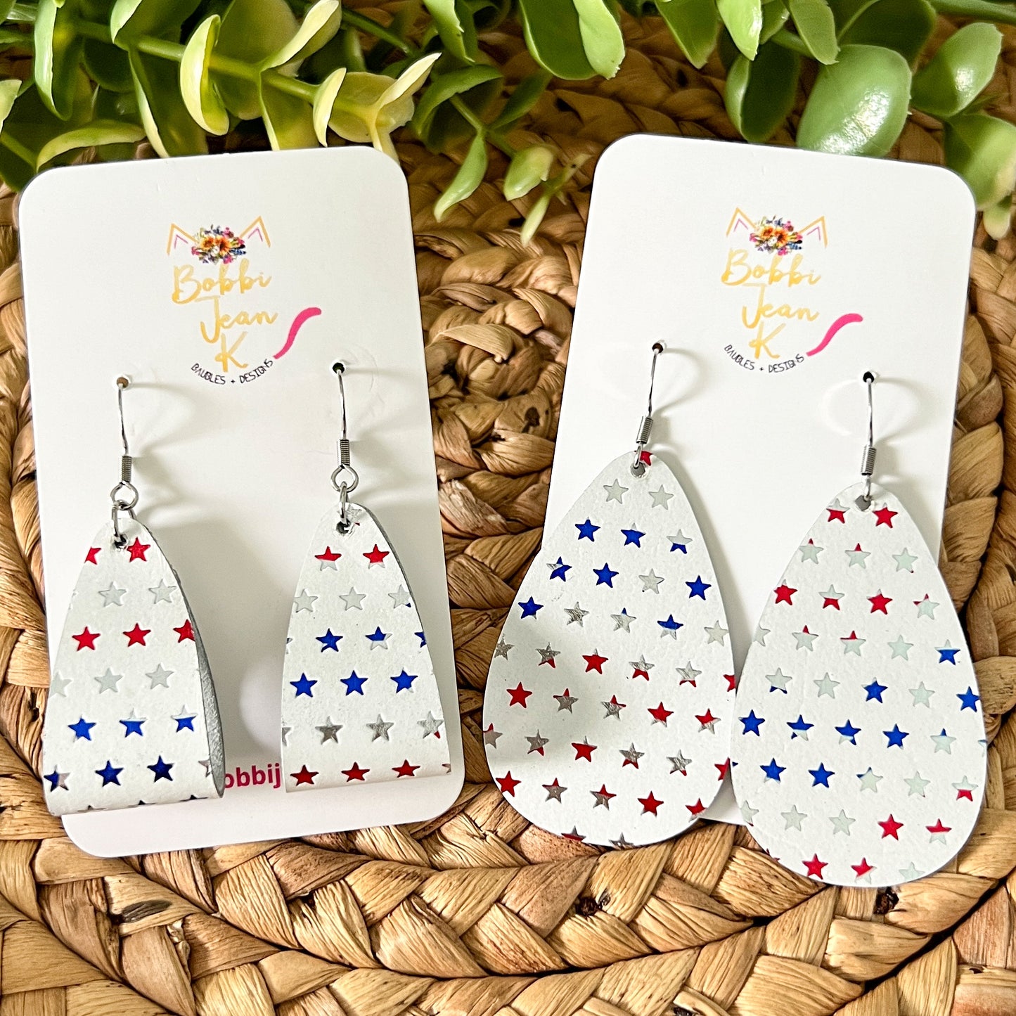 Metallic Stars Leather Earrings: Choose From 2 Styles - LAST CHANCE