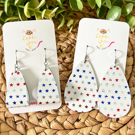 Metallic Stars Leather Earrings: Choose From 2 Styles - LAST CHANCE