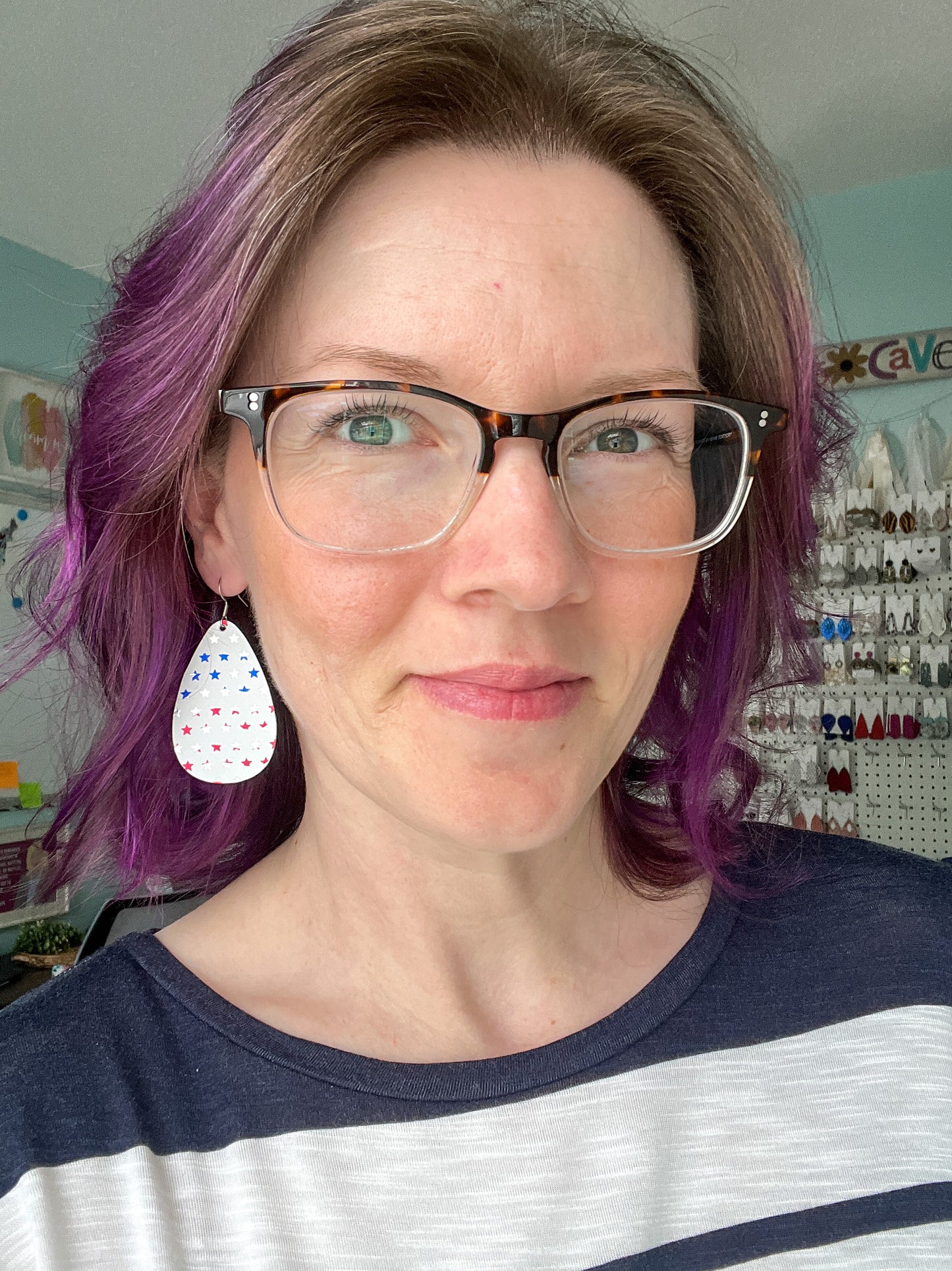 Metallic Stars Leather Earrings: Choose From 2 Styles - LAST CHANCE