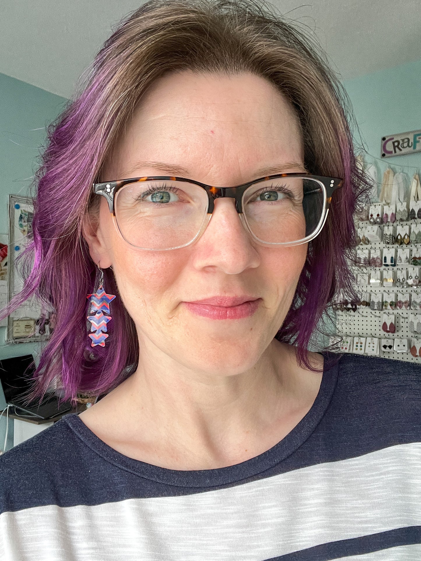 Chevron Stars Acrylic Earrings: Choose From 3 Styles - LAST CHANCE