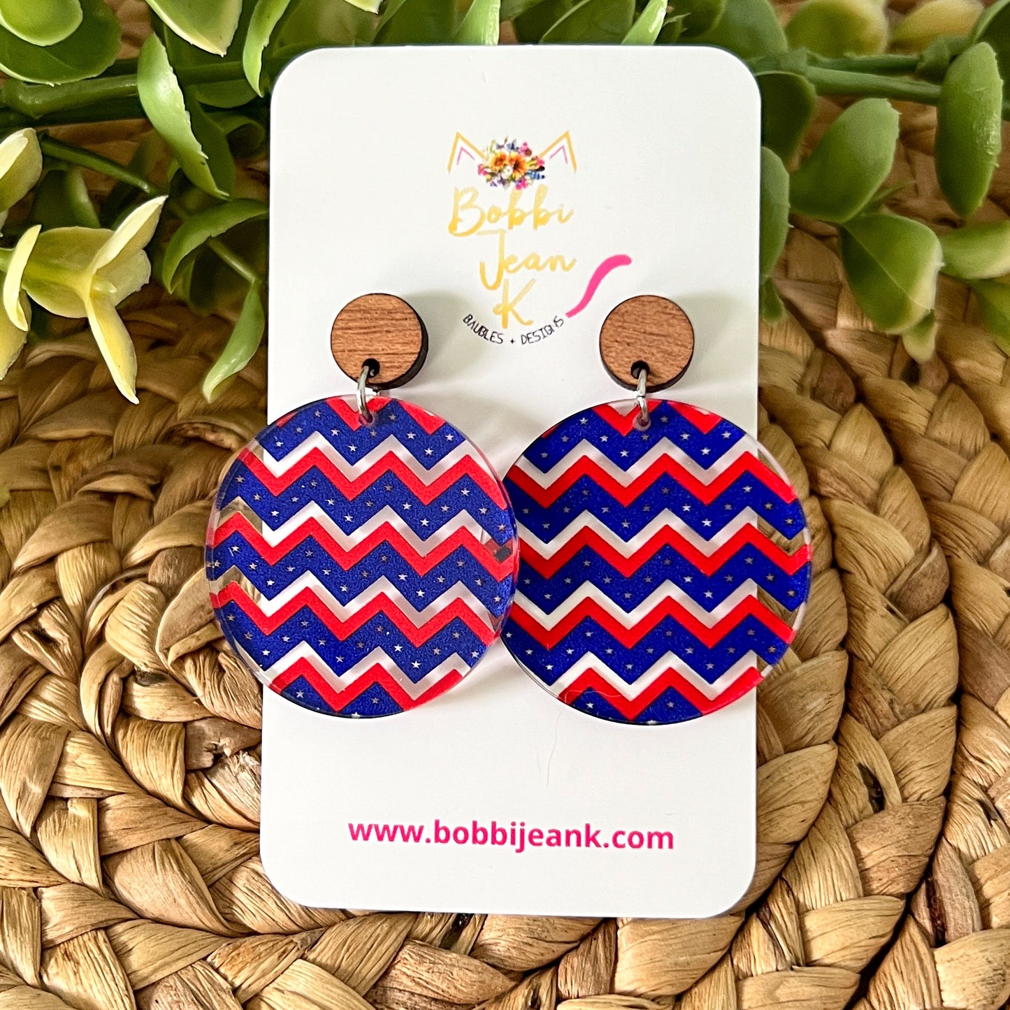 Chevron Stars Acrylic Earrings: Choose From 3 Styles - LAST CHANCE