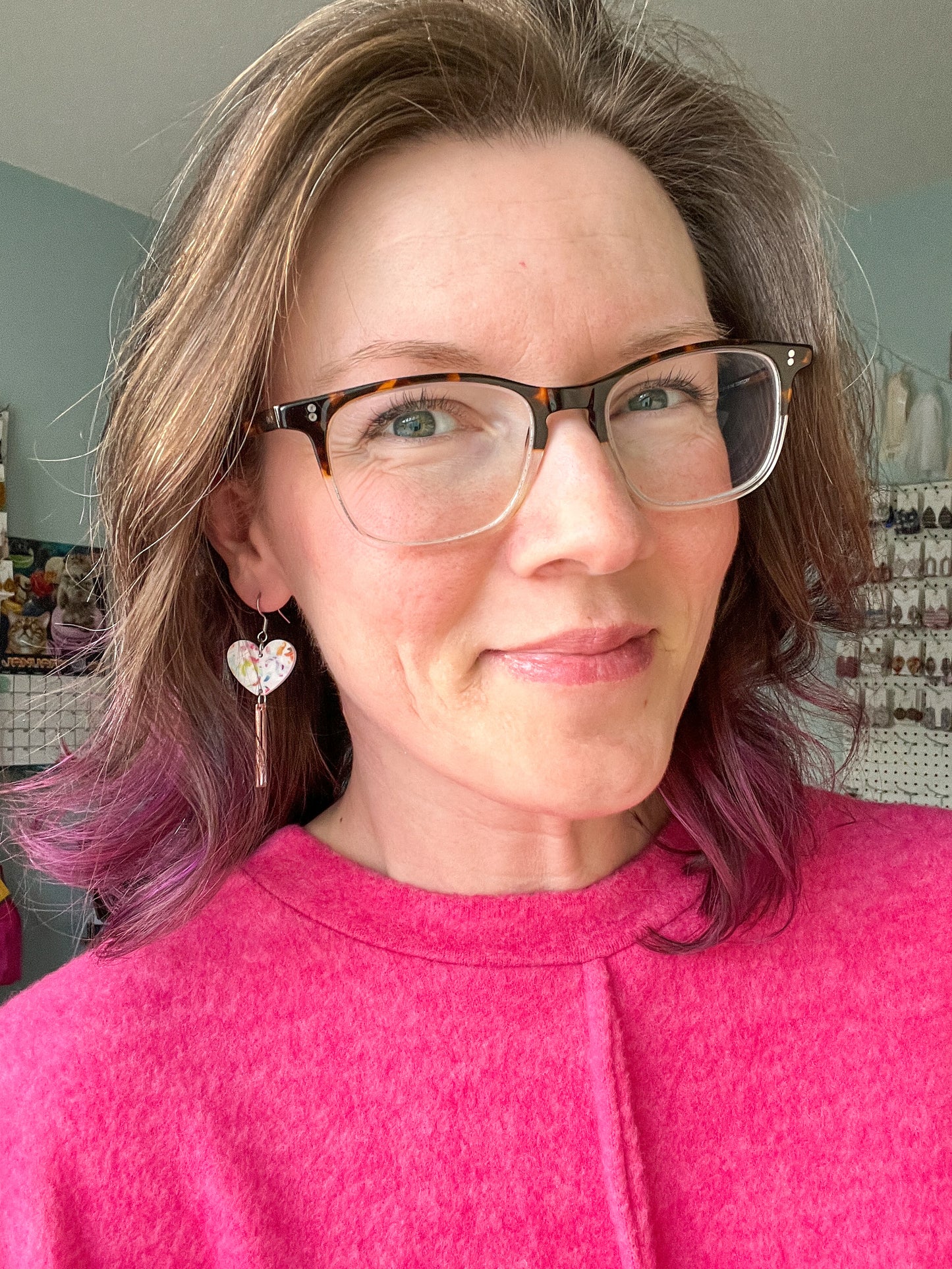 Heart "Lollipop" Acrylic Earrings: Choose From 2 Styles