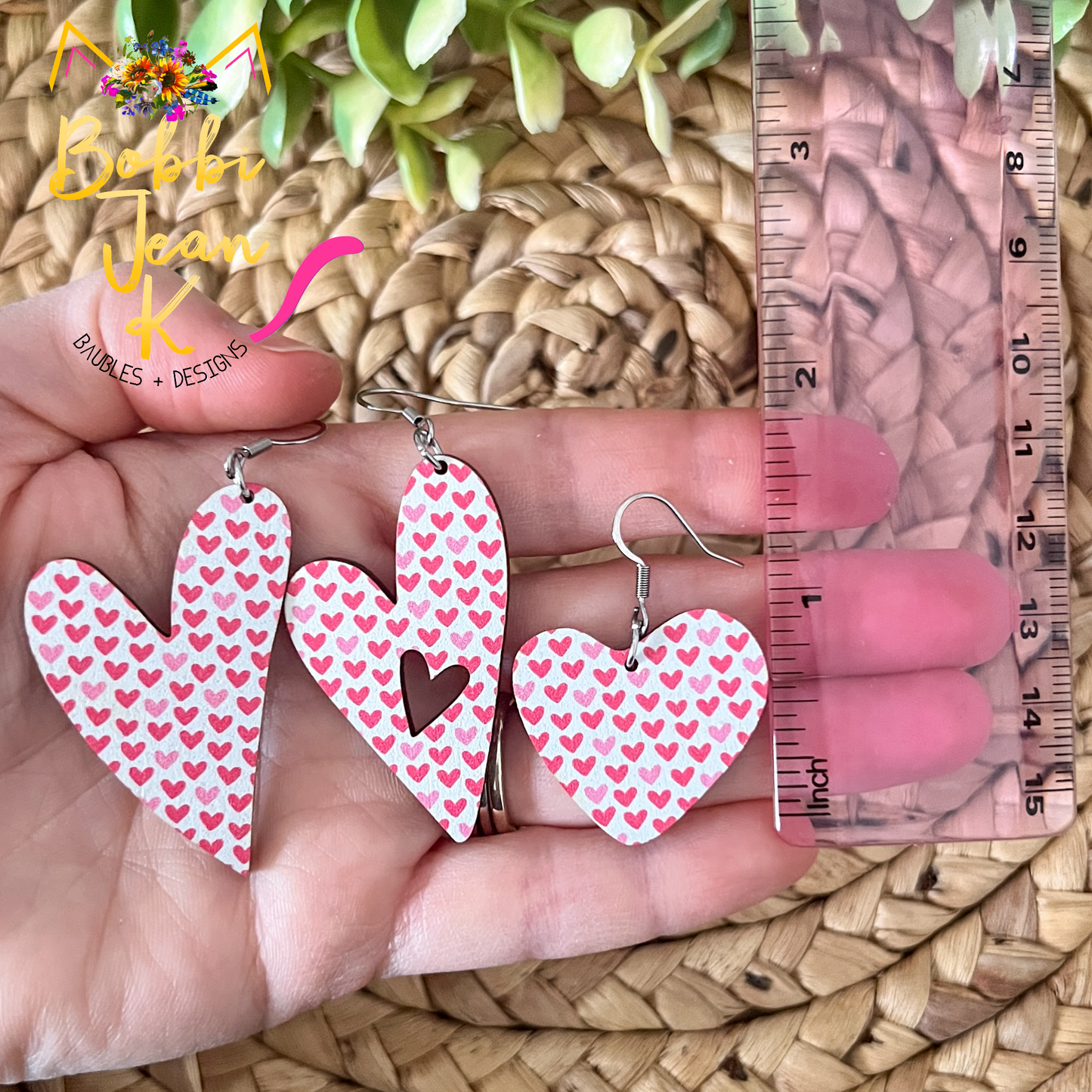 Mini Heart Wood Heart Earrings: Choose From 3 Styles