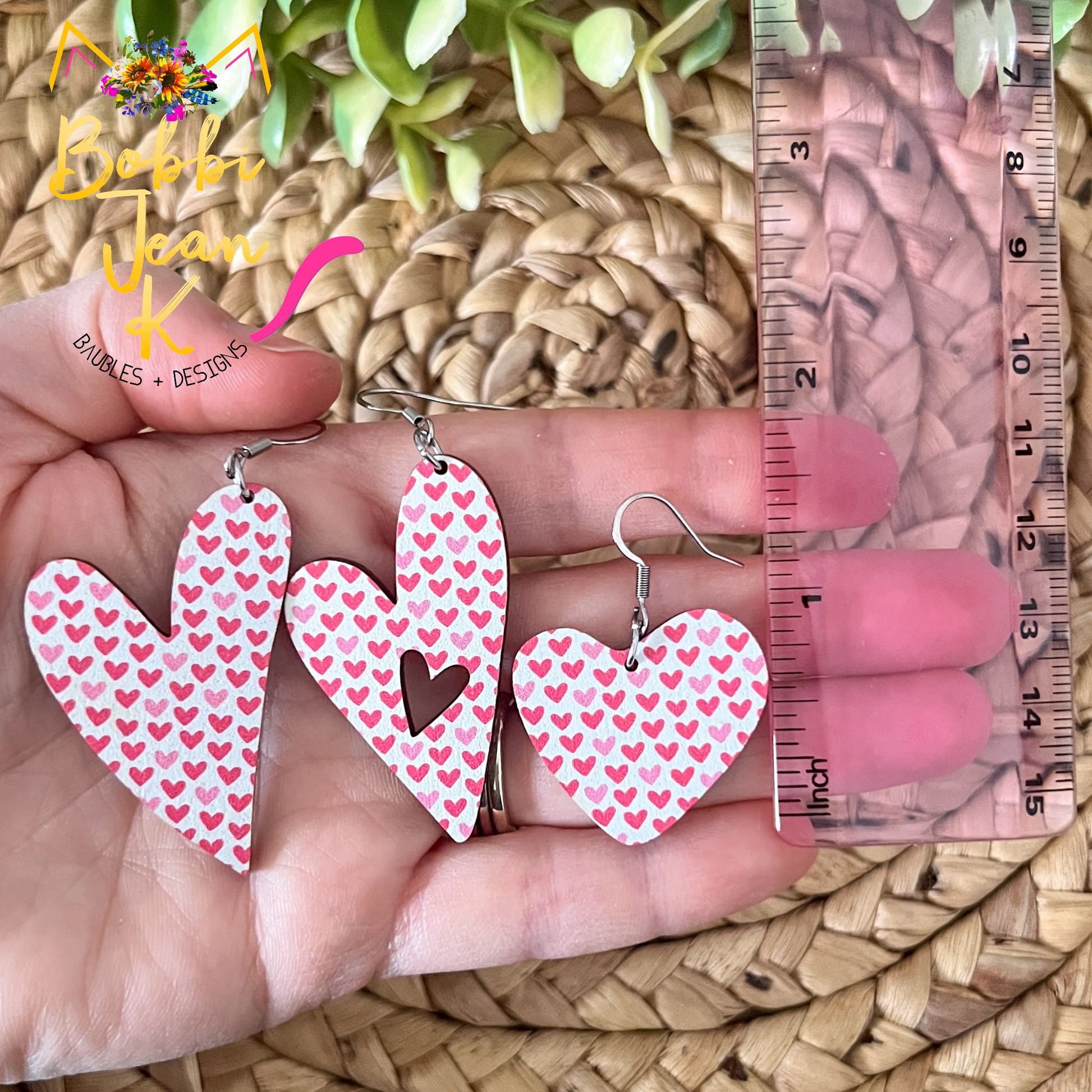 Mini Heart Wood Heart Earrings: Choose From 3 Styles