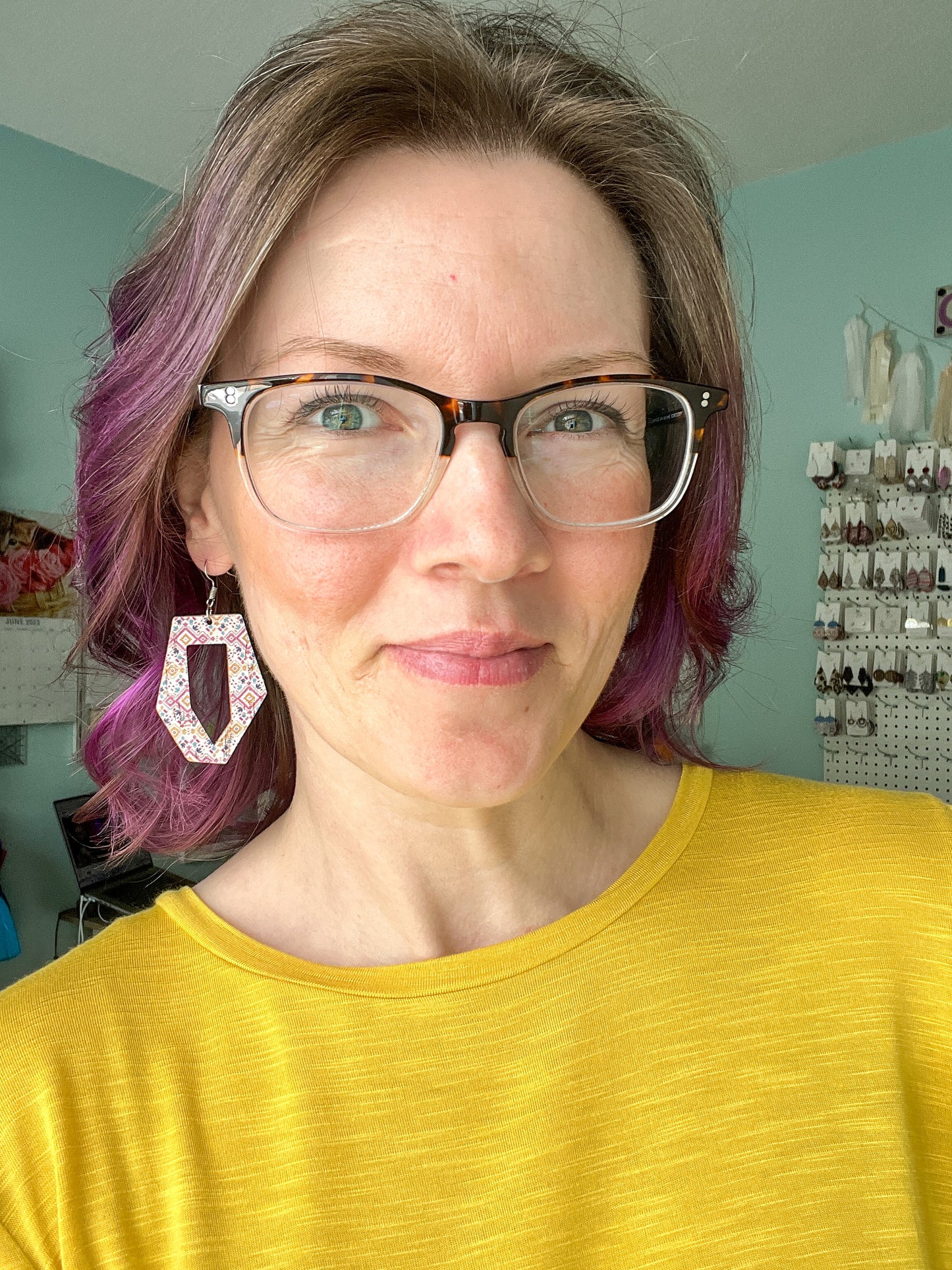 SALE: Diamond Multi-Colored Aztec Cork on Leather Earrings: Choose From 3 Styles - LAST CHANCE