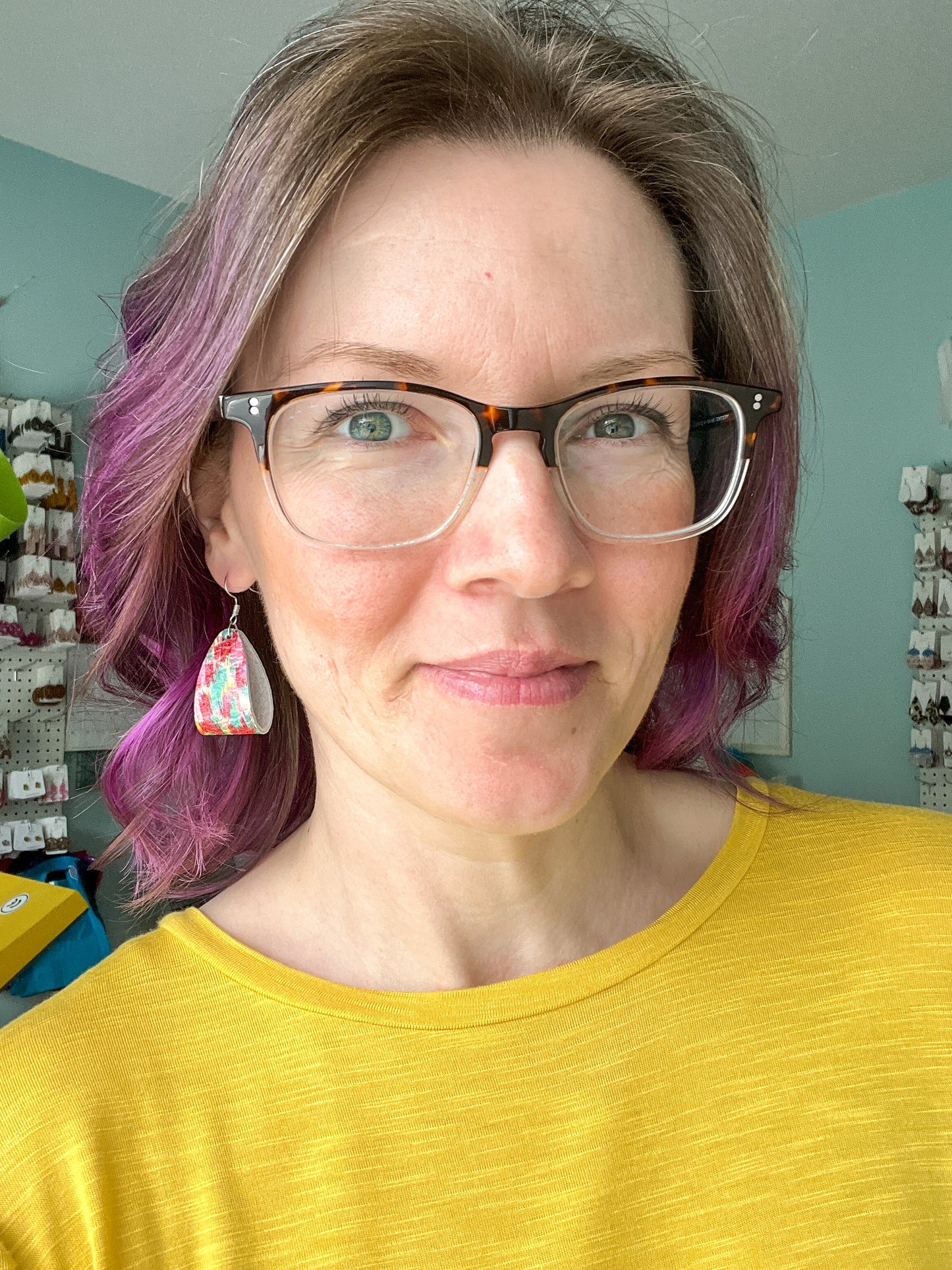 Paint Splash Leather Earrings: Choose From 3 Styles - LAST CHANCE