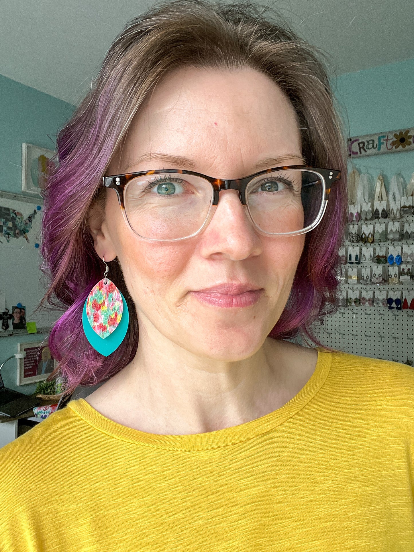 Paint Splash Leather Earrings: Choose From 3 Styles - LAST CHANCE