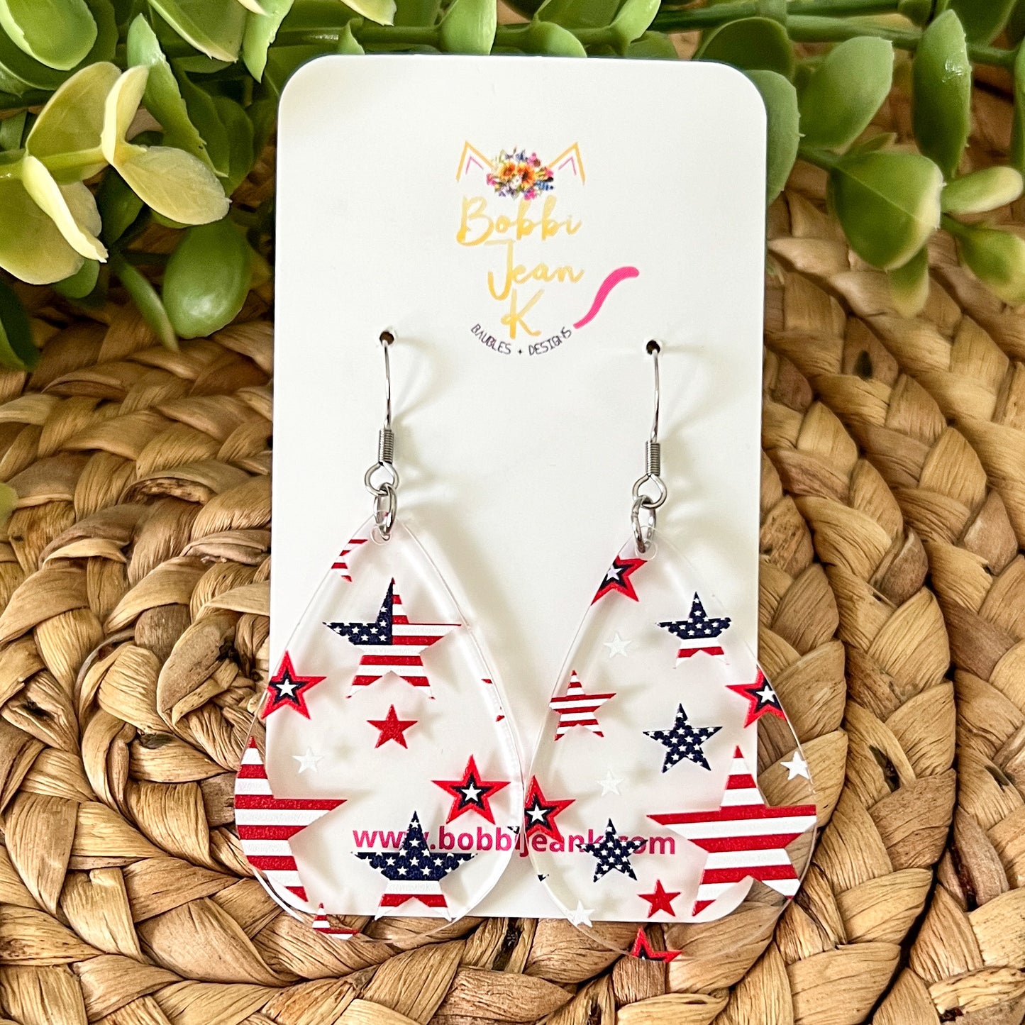 Clear Acrylic Star Earrings: Choose From 2 Styles