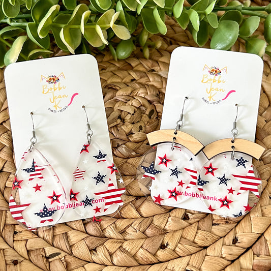 Clear Acrylic Star Earrings: Choose From 2 Styles