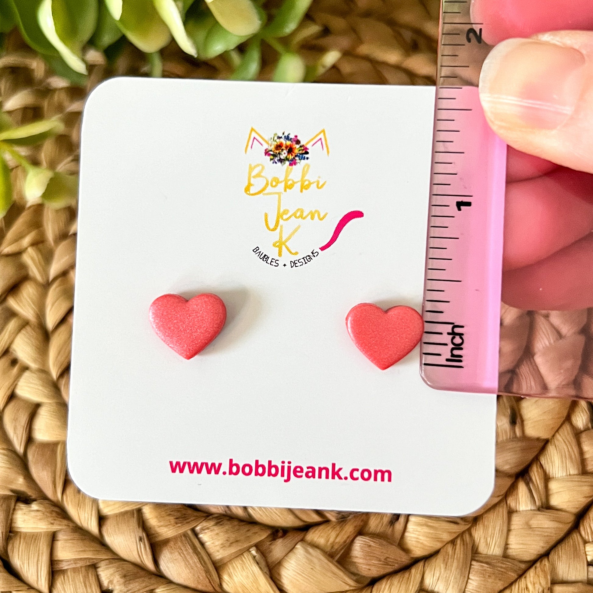 "Shimmer Sunset" Clay Heart Studs