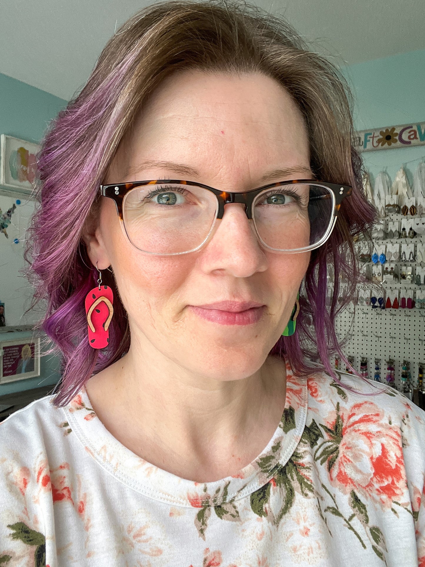 Watermelon Wood Swimsuit & Flip Flop Earrings