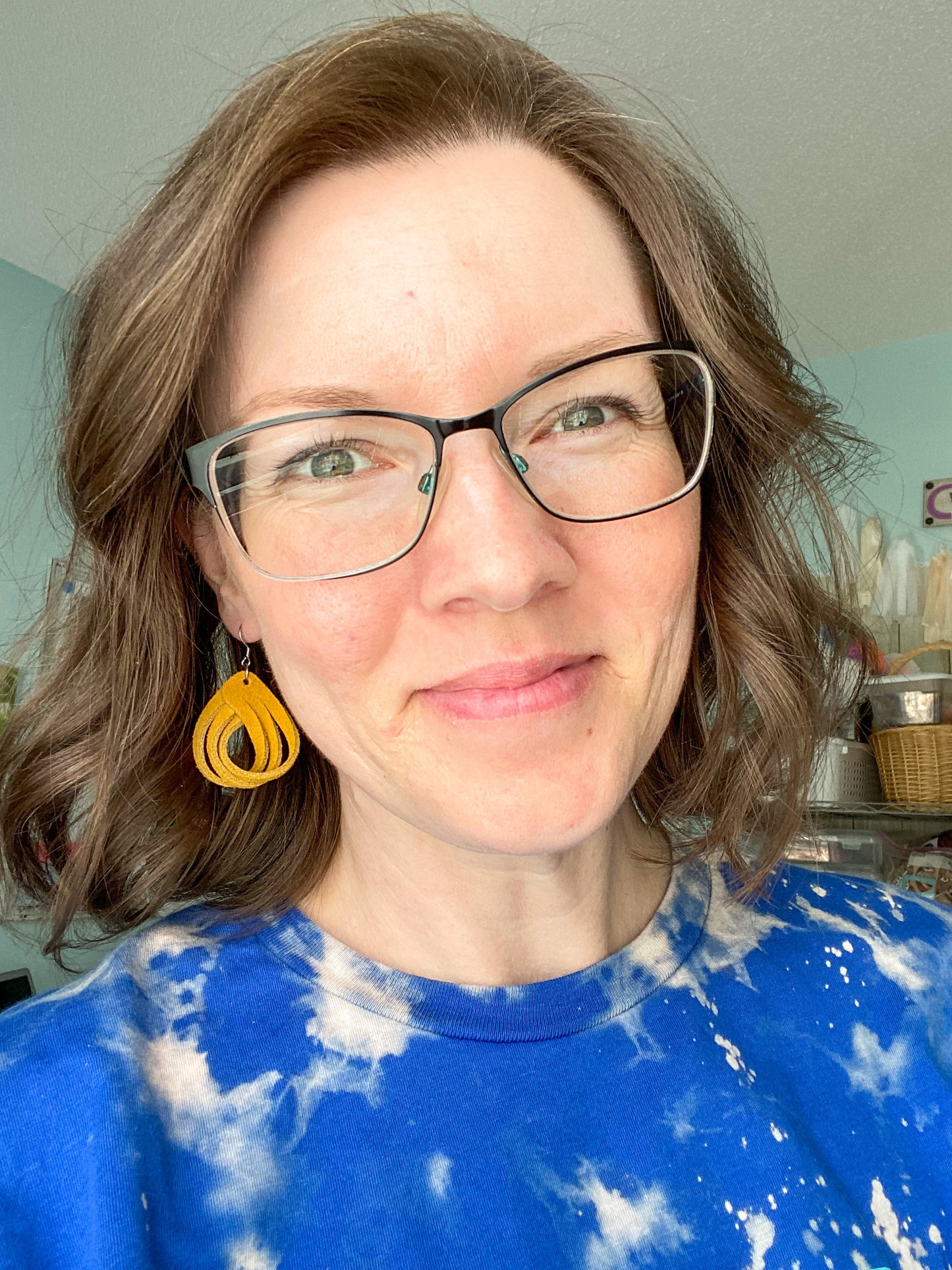 SALE: Mustard Loop Suede Leather Earrings - COLOR WILL BE DISCONTINUED ONCE SOLD OUT