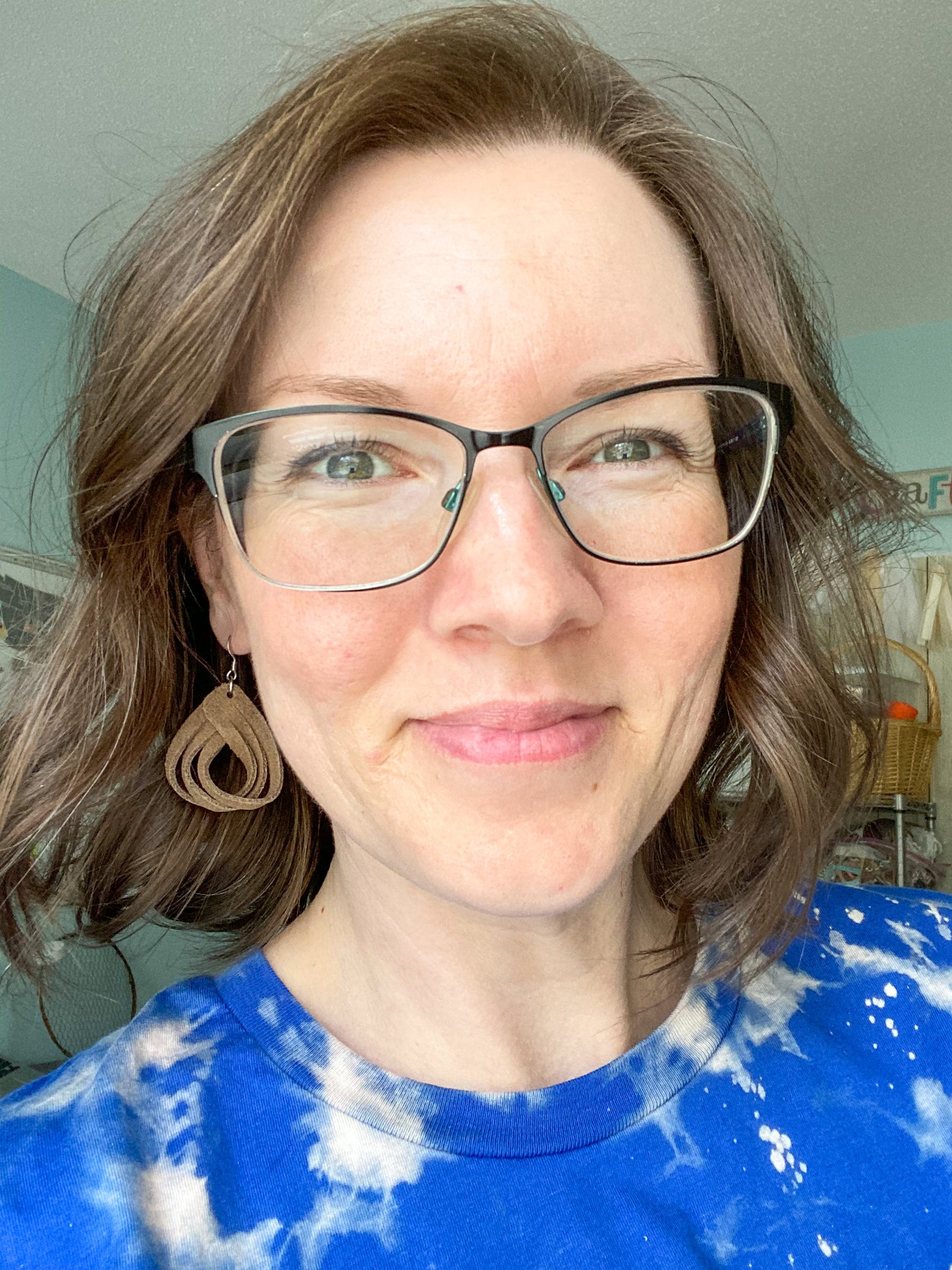 Sandy Brown Loop Suede Leather Earrings