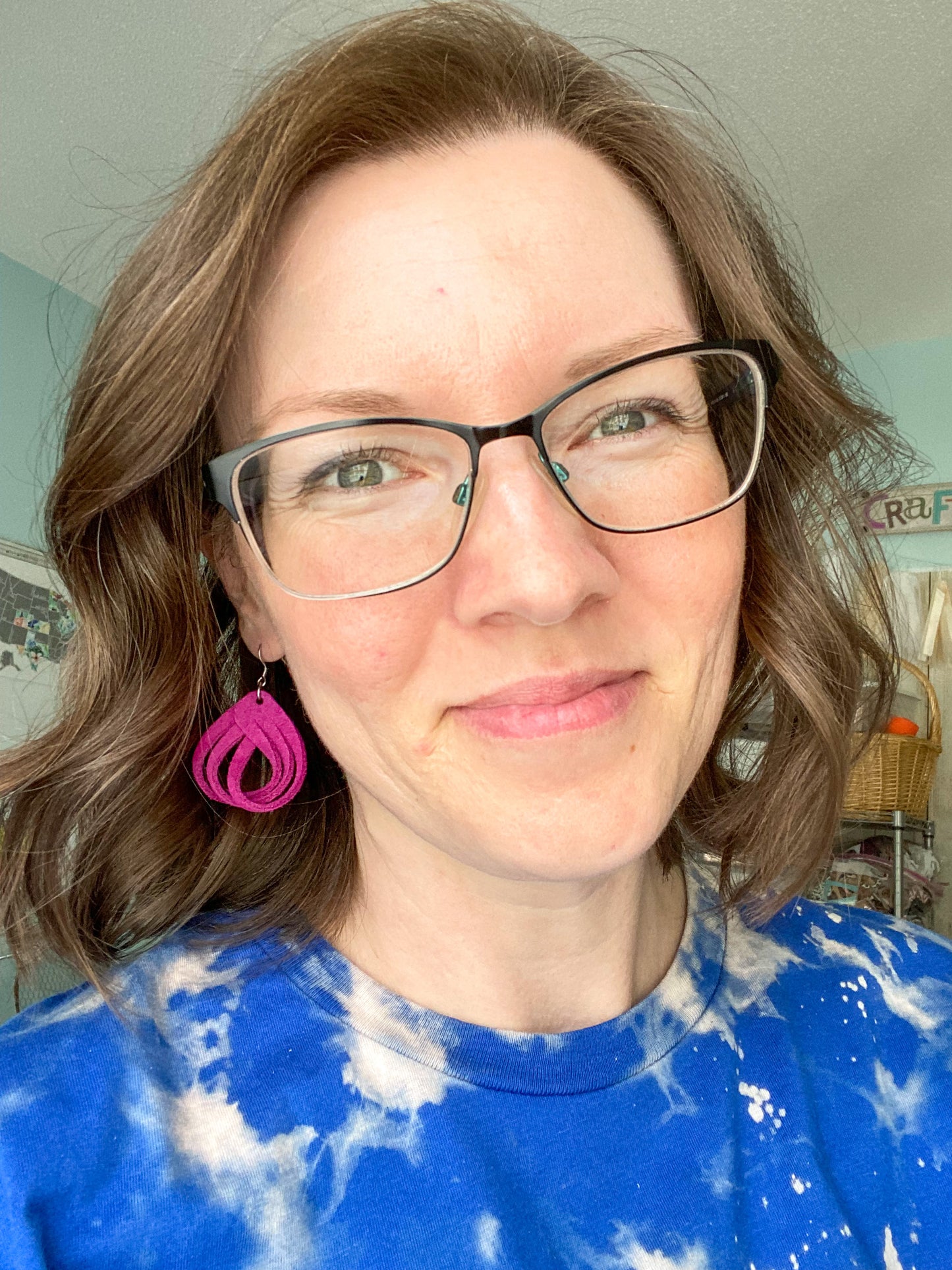 SALE: Magenta Loop Suede Leather Earrings - COLOR WILL BE DISCONTINUED ONCE SOLD OUT