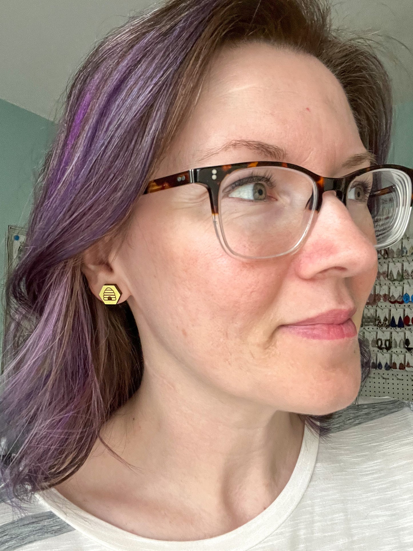 SALE: Bee Brave Wood Studs: Choose From 3 Wood Options - DESIGN BEING DISCONTINUED (Was $8)