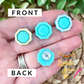 Mint Green "Piped" Octagon Clay Studs: Choose Solid, Silver, or Gold Rimmed - LAST CHANCE