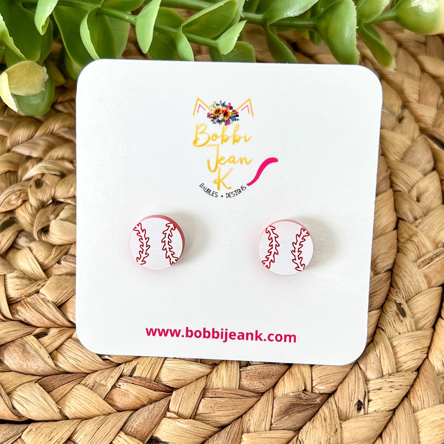 SALE: Baseball & Softball Acrylic Studs - ONLY SOFTBALL LEFT (WAS $10)