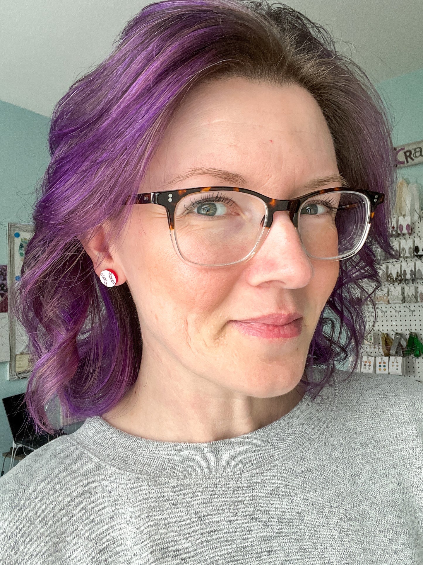 SALE: Baseball & Softball Acrylic Studs - ONLY SOFTBALL LEFT (WAS $10)