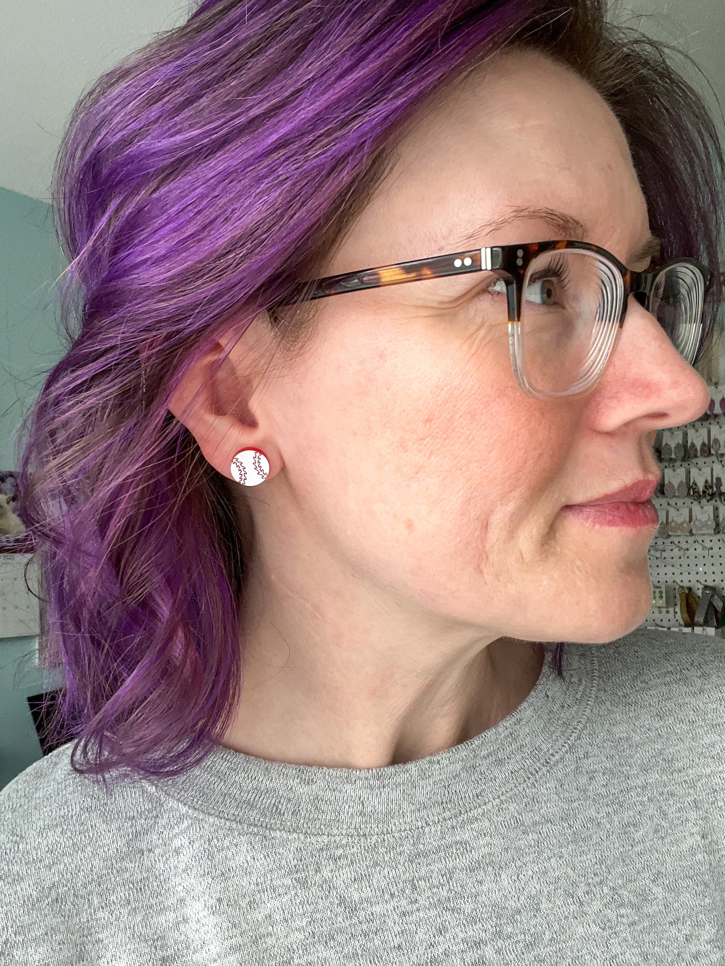 SALE: Baseball & Softball Acrylic Studs - ONLY SOFTBALL LEFT (WAS $10)