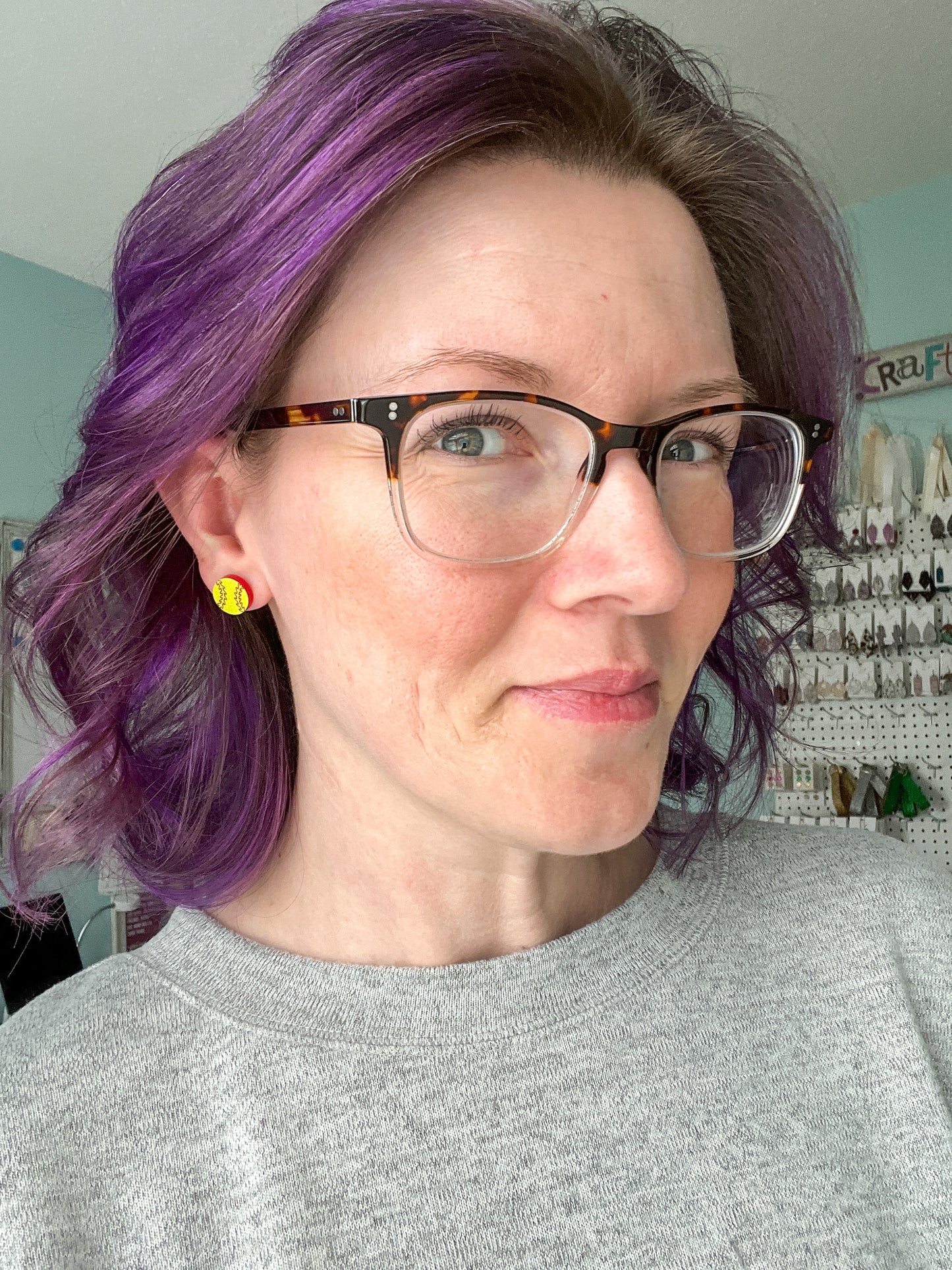 SALE: Baseball & Softball Acrylic Studs - ONLY SOFTBALL LEFT (WAS $10)