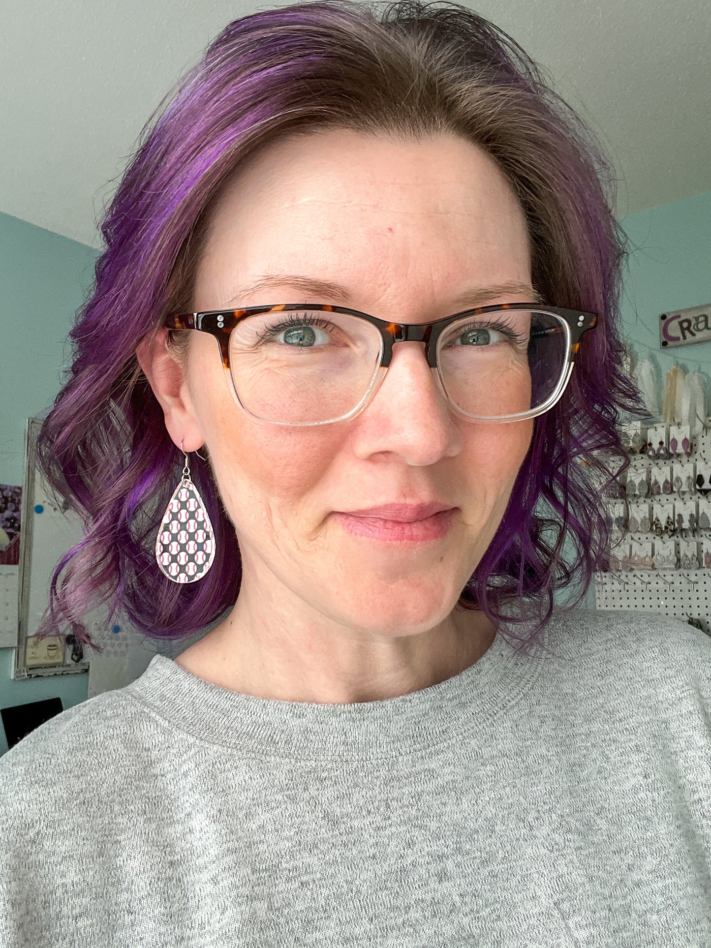 SALE: Baseball & Softball Acrylic Teardrop Earrings - LAST CHANCE (WAS $14)