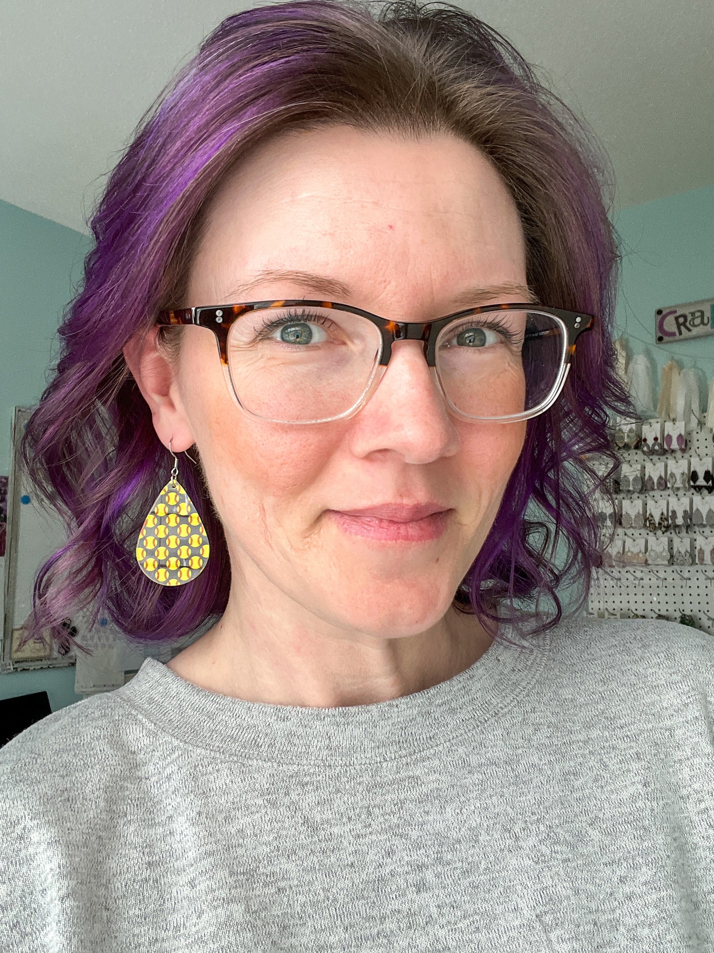 SALE: Baseball & Softball Acrylic Teardrop Earrings - LAST CHANCE (WAS $14)